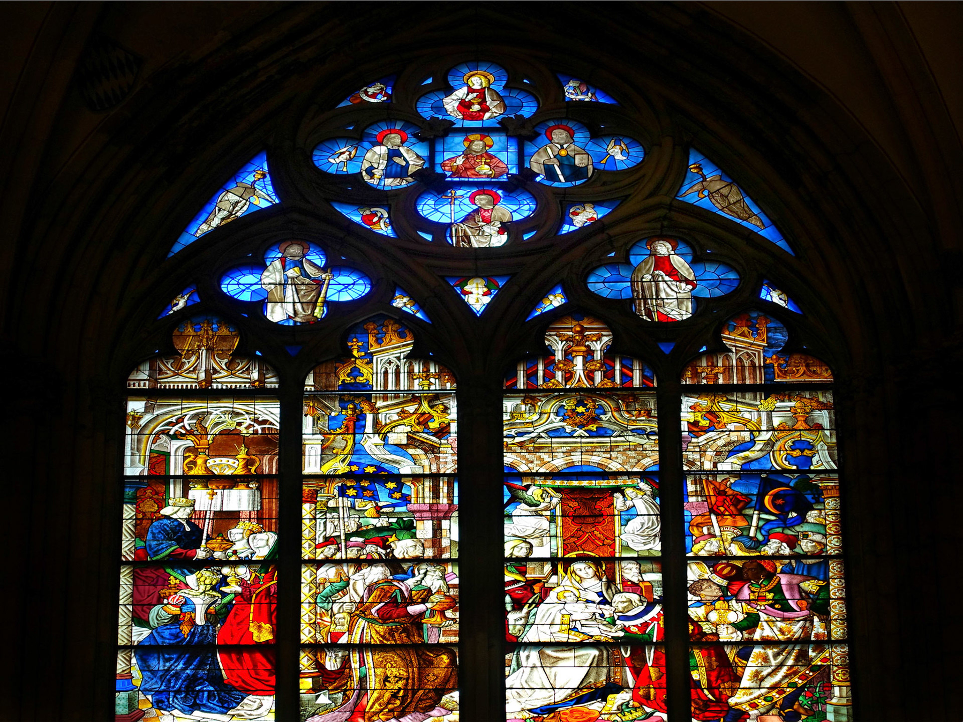 Detail of a stained glass window