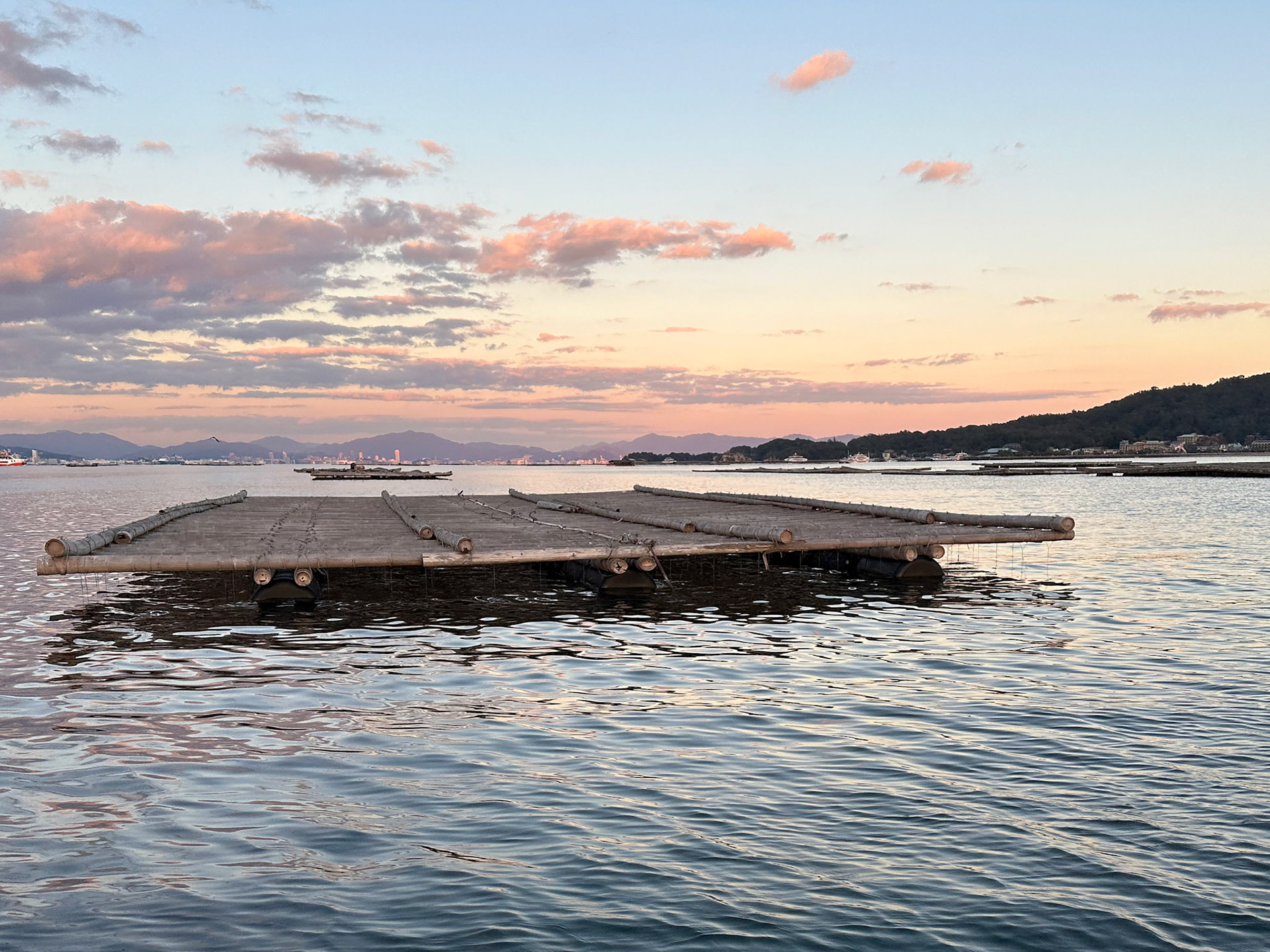 Oyster farm rafts in Onoseto Strait