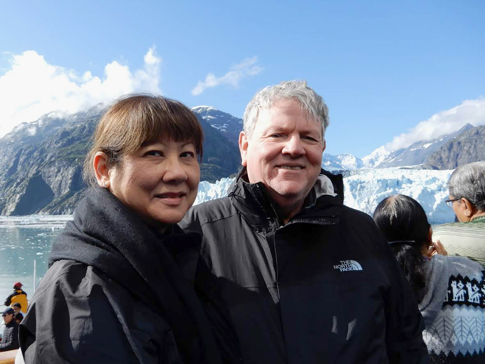 Viewing the glacier from the bow of the Ruby Princess