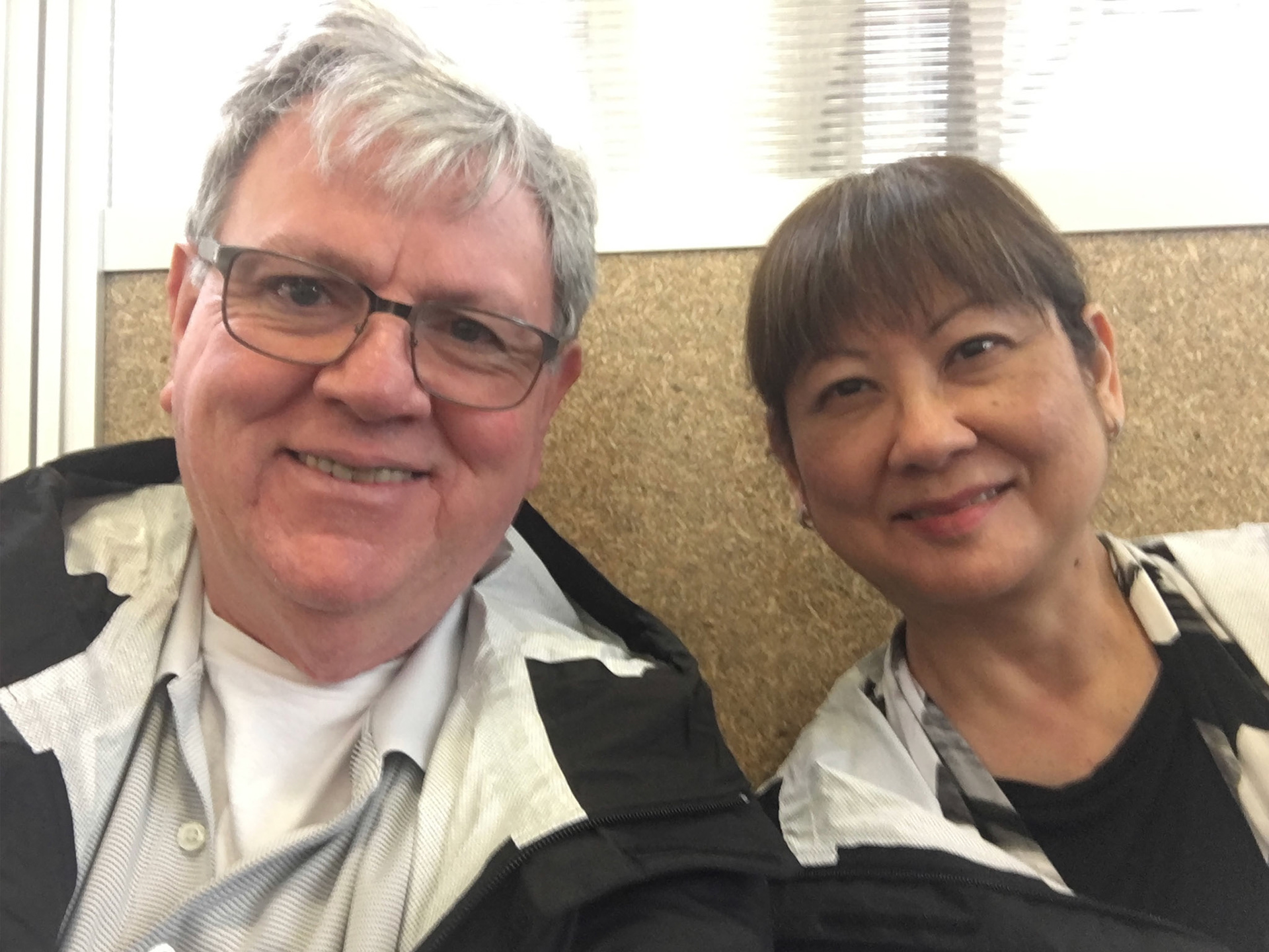 Susan and Wayne waiting to board the Ruby Princess