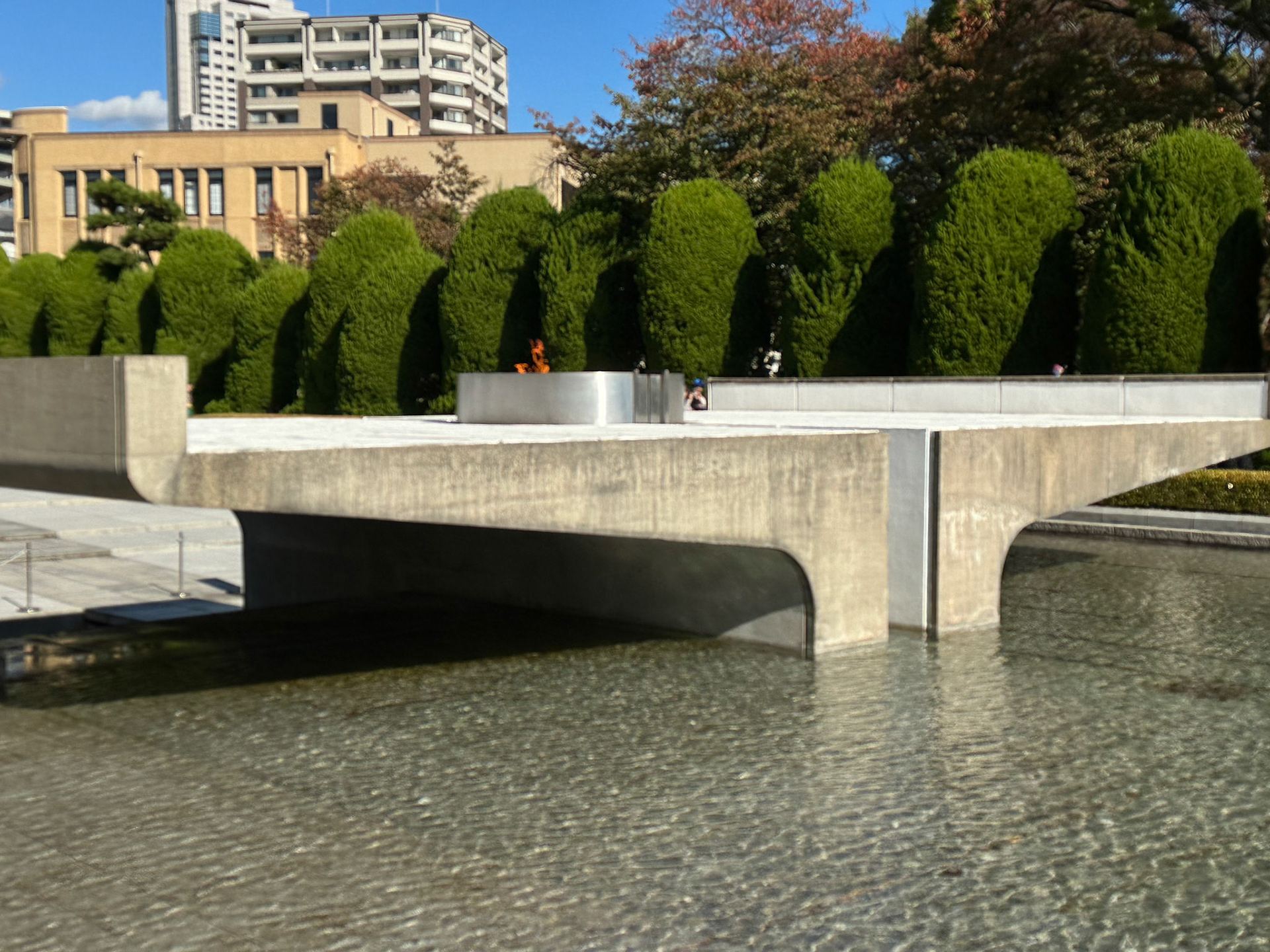 Peace Flame - has burned continuously since it was lit in 1964, and will remain lit until all nuclear bombs on the planet are destroyed and the planet is free from the threat of nuclear annihilation.