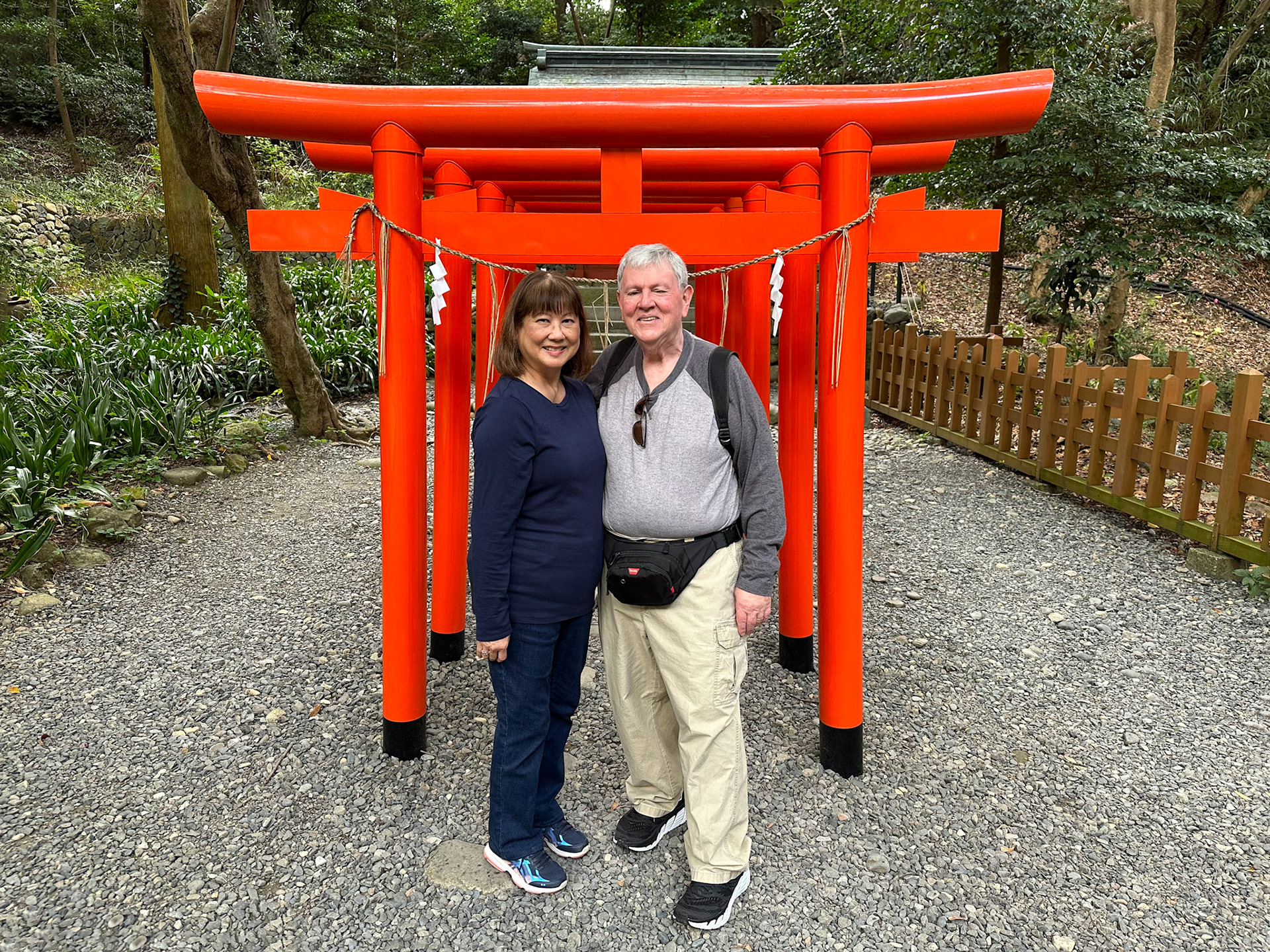 Torii at Kunozan Toshogu Shrine - A torii is a traditional Japanese gate most commonly found at the entrance of or within a Shinto shrine, where it symbolically marks the transition from the mundane to the sacred.