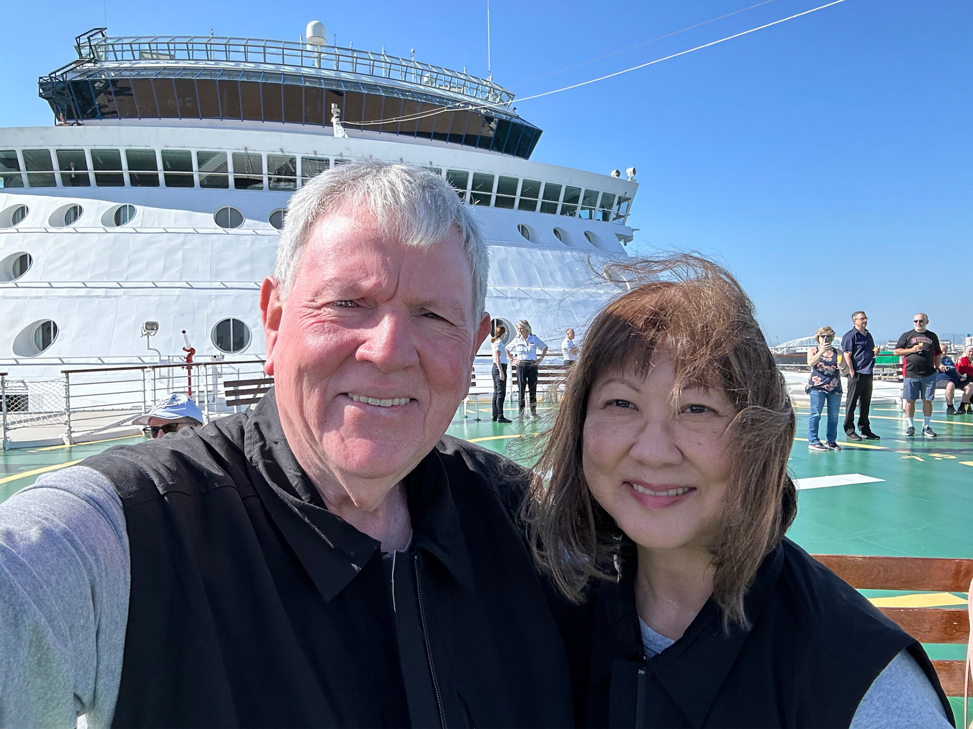 We were invited to the helipad of our cruise ship as we dock in Osaka, Japan