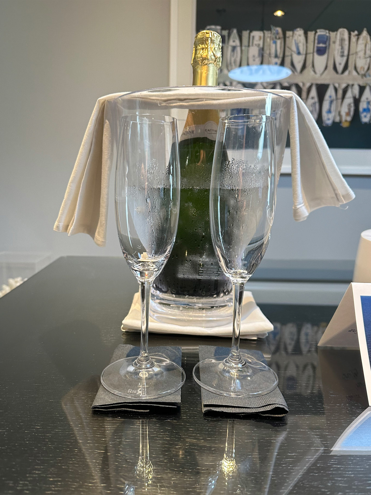 Champagne awaiting us in our suite on the Celebrity Millennium