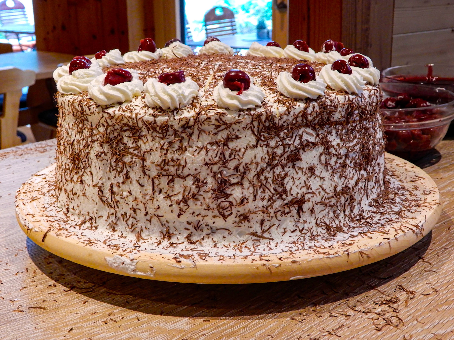 Black Forest Cake made as a demonstration - we each got a slice :-)