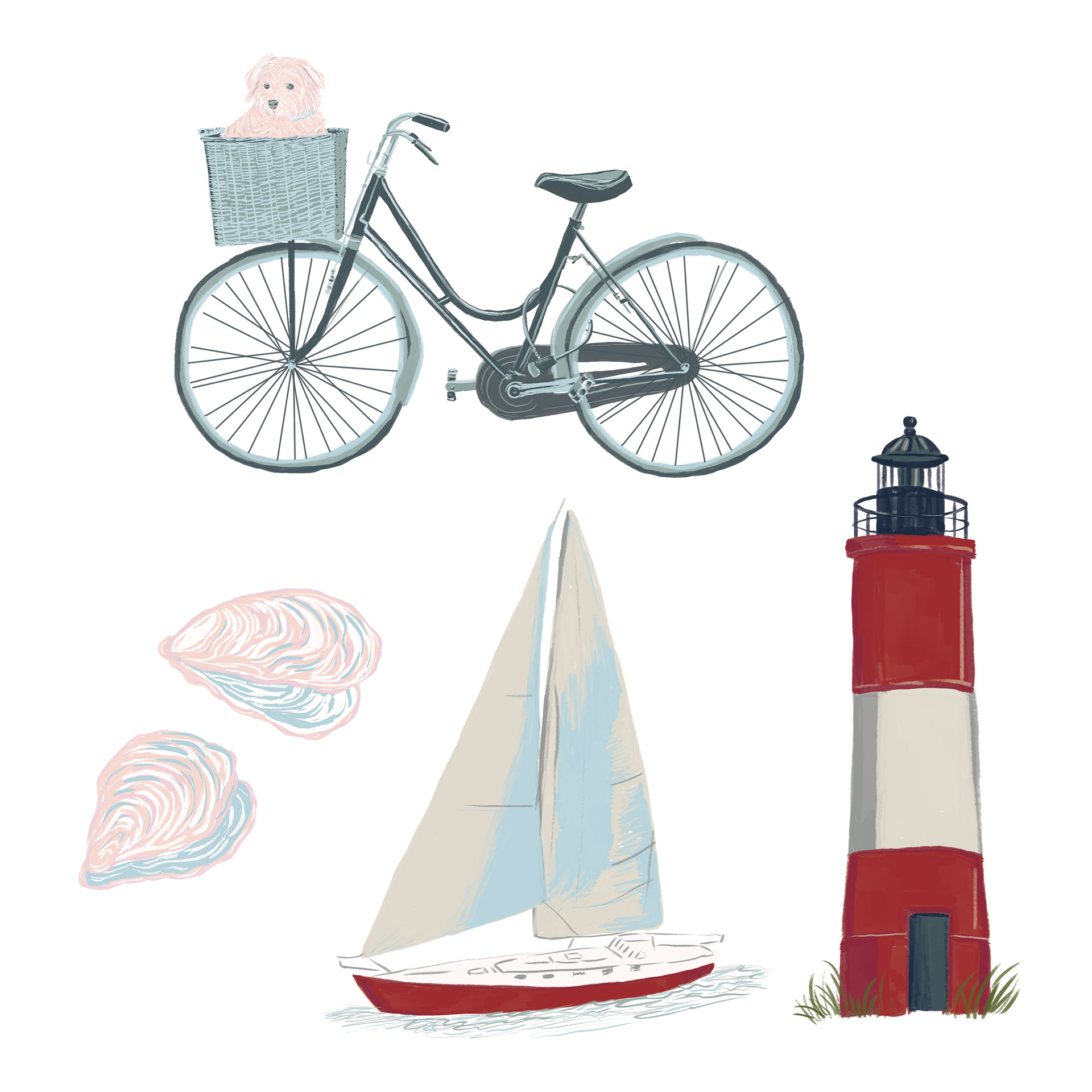 Nautical Elements - Digital Gouache