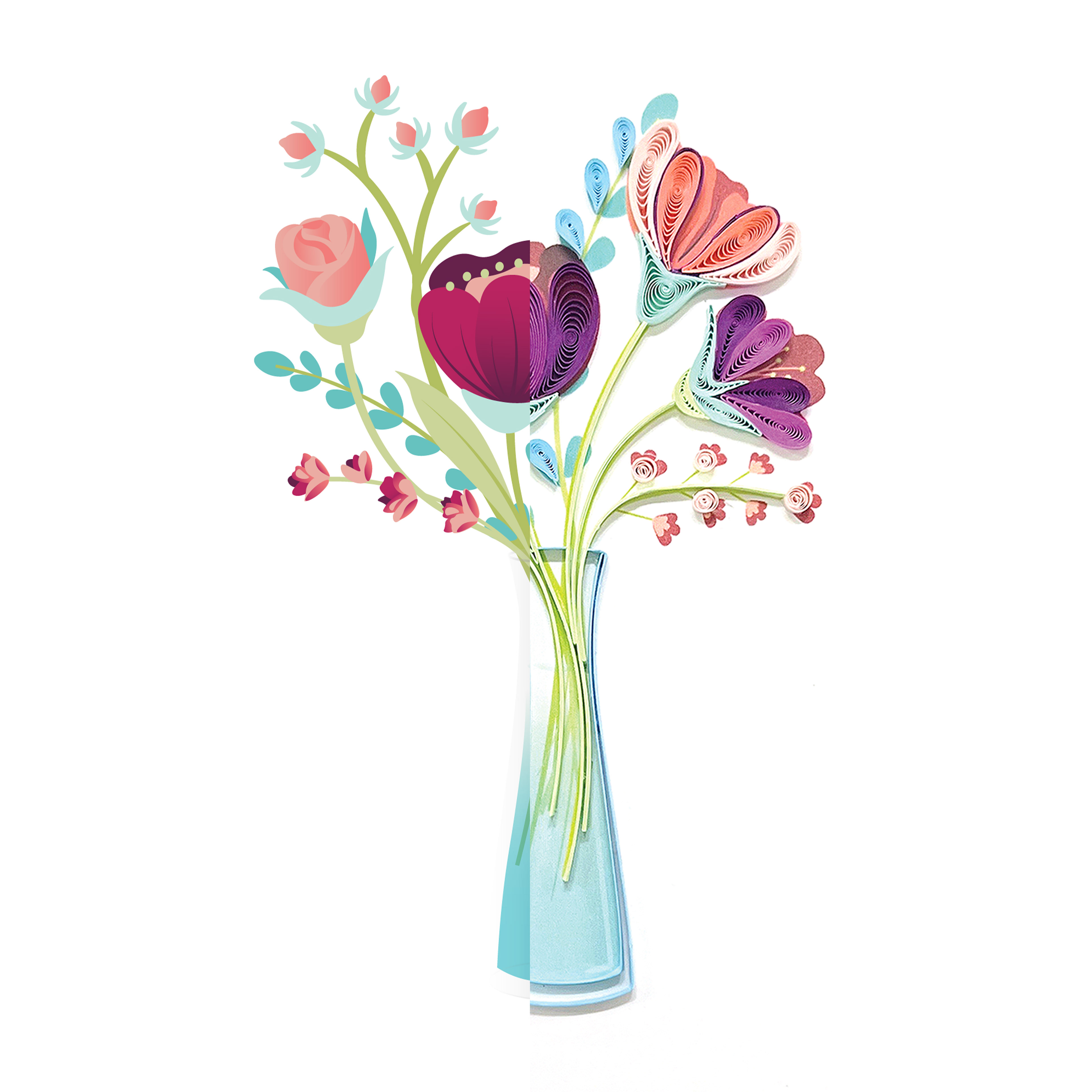 Flat artwork vs quilling
