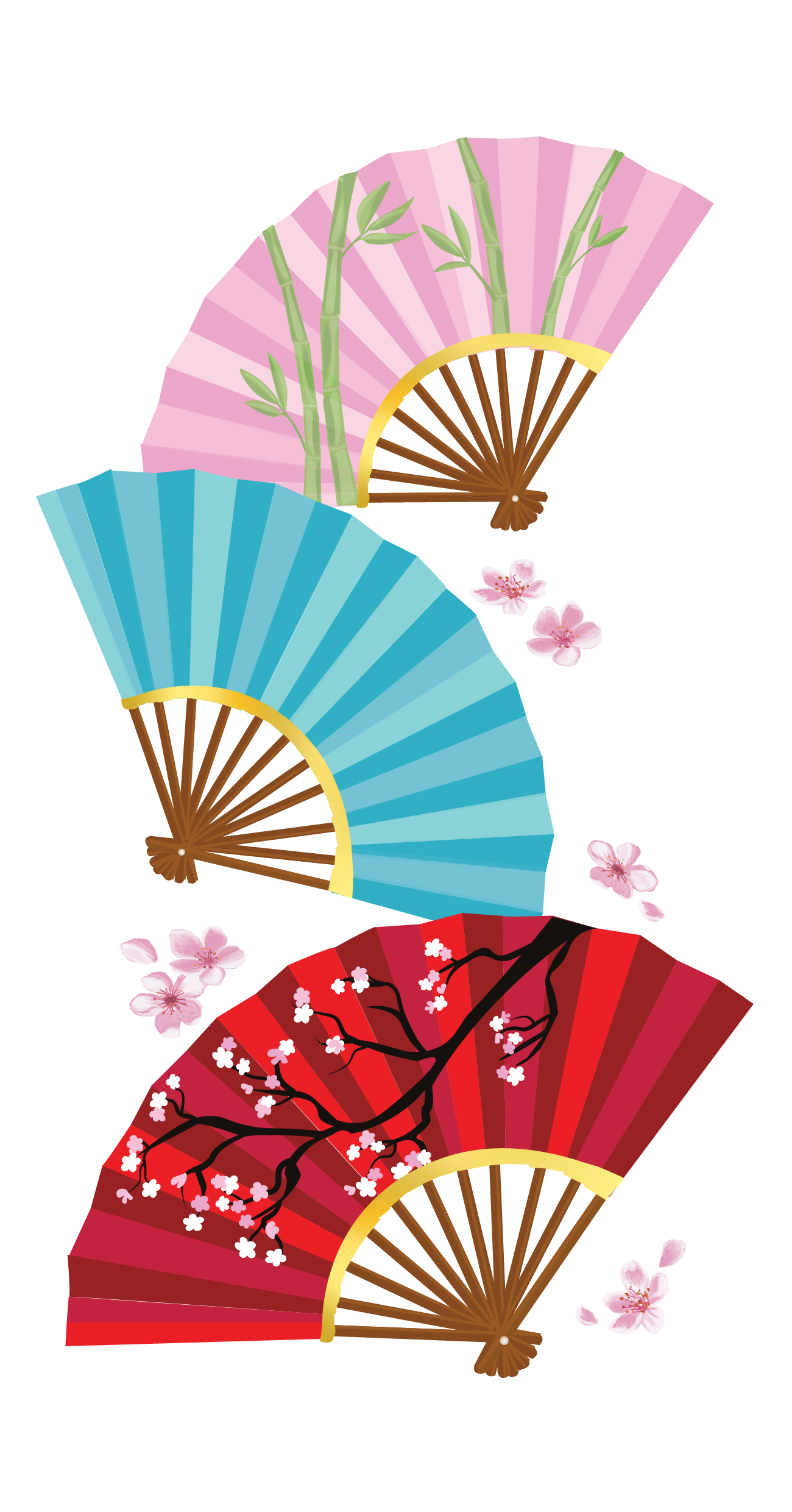 Japanese Fans - Vector Art