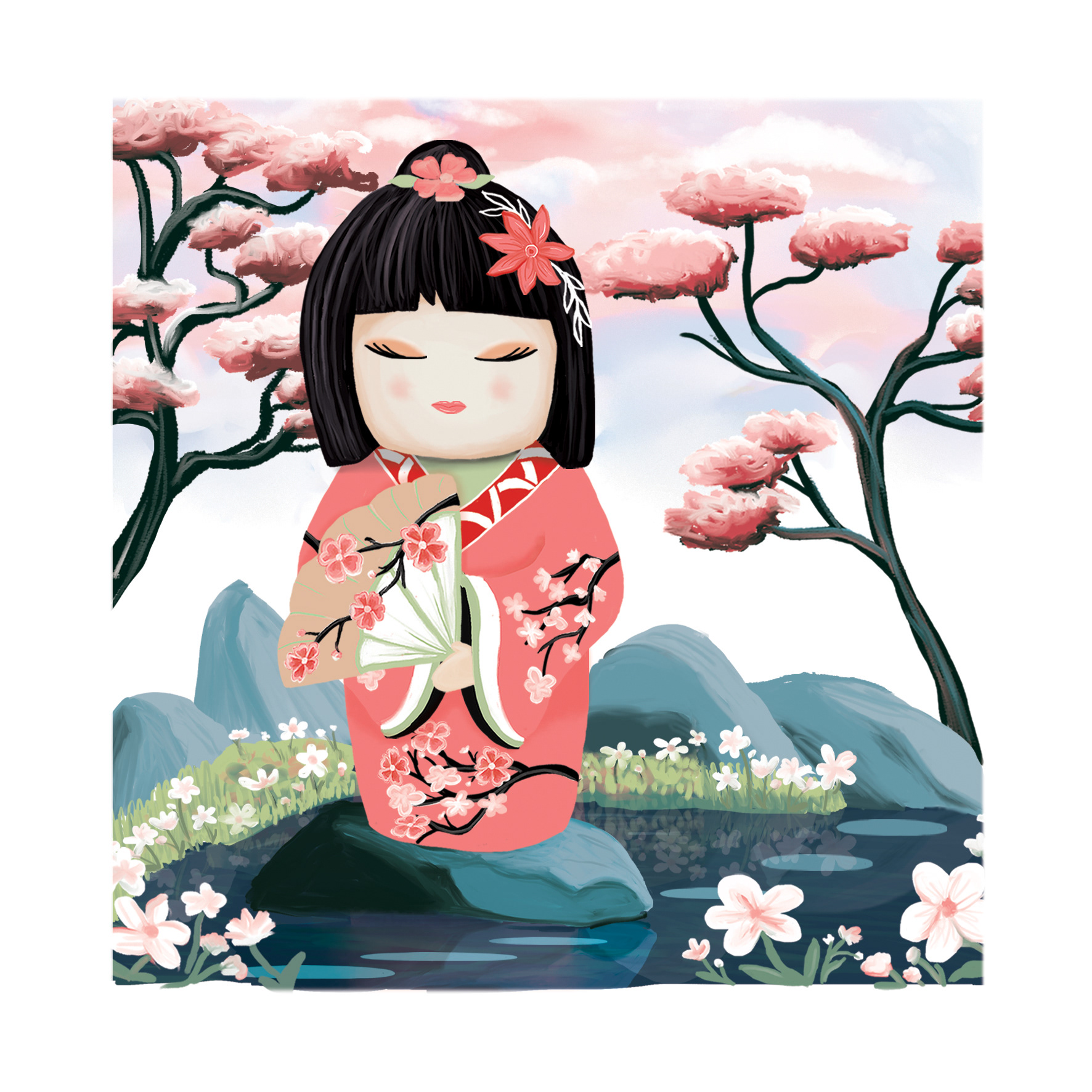 Kawaii Doll - Digital Oil Painting