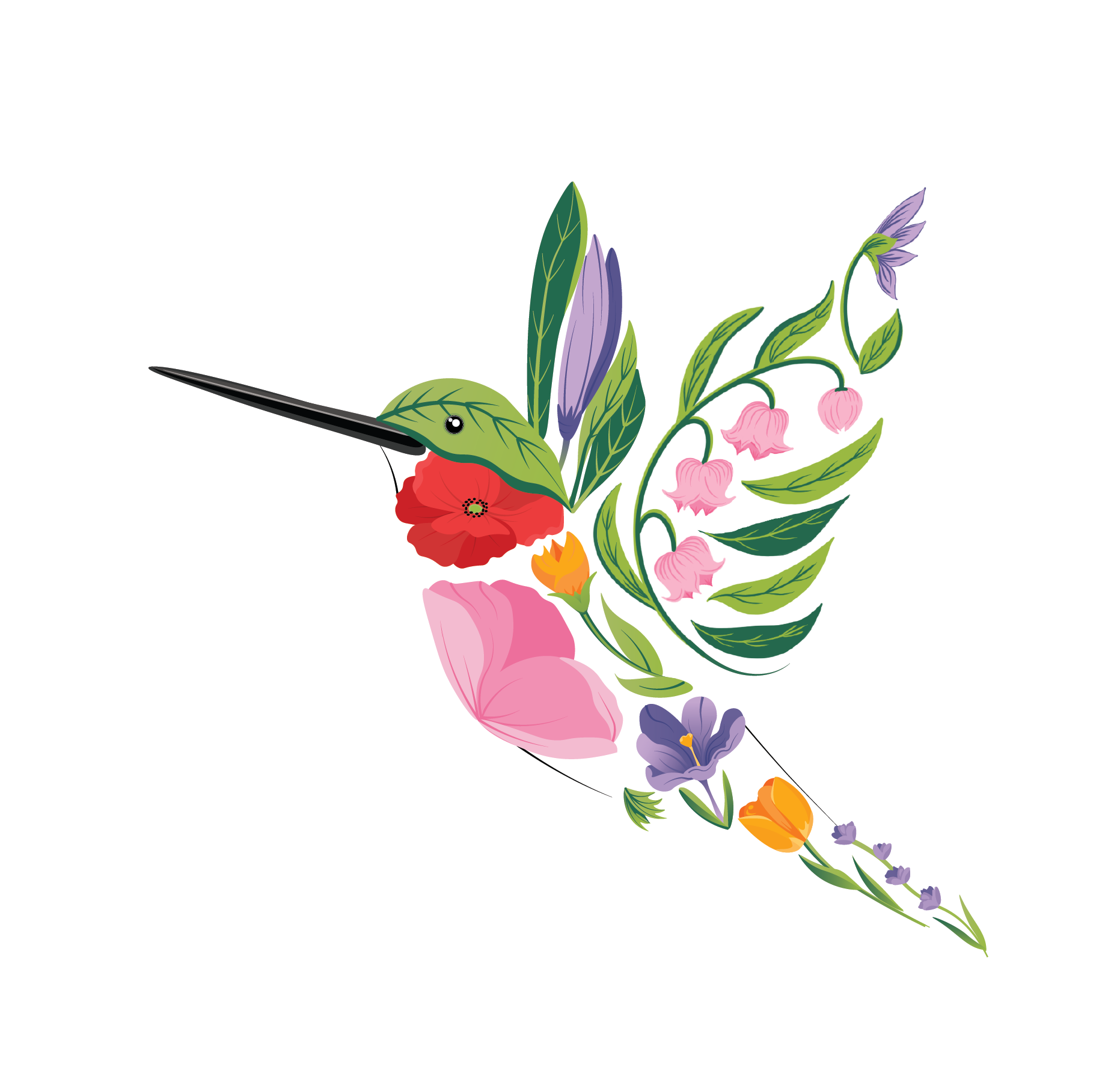 Decorative Floral Bird Artwork | Designed for Quilling Card