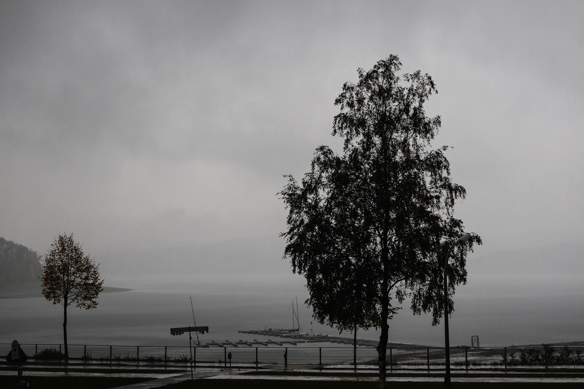 Nebel, Regen, See