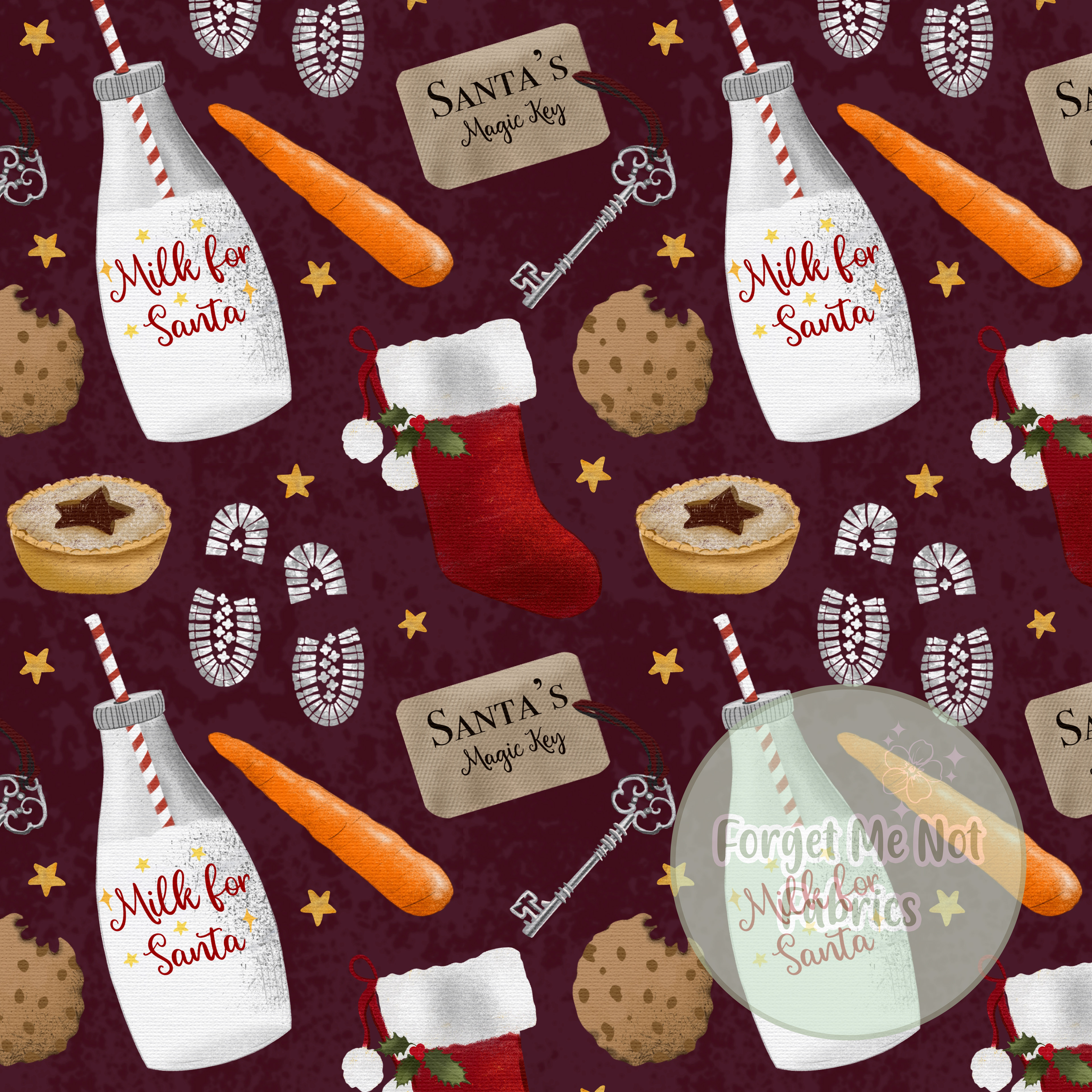 Milk for Santa - Burgundy