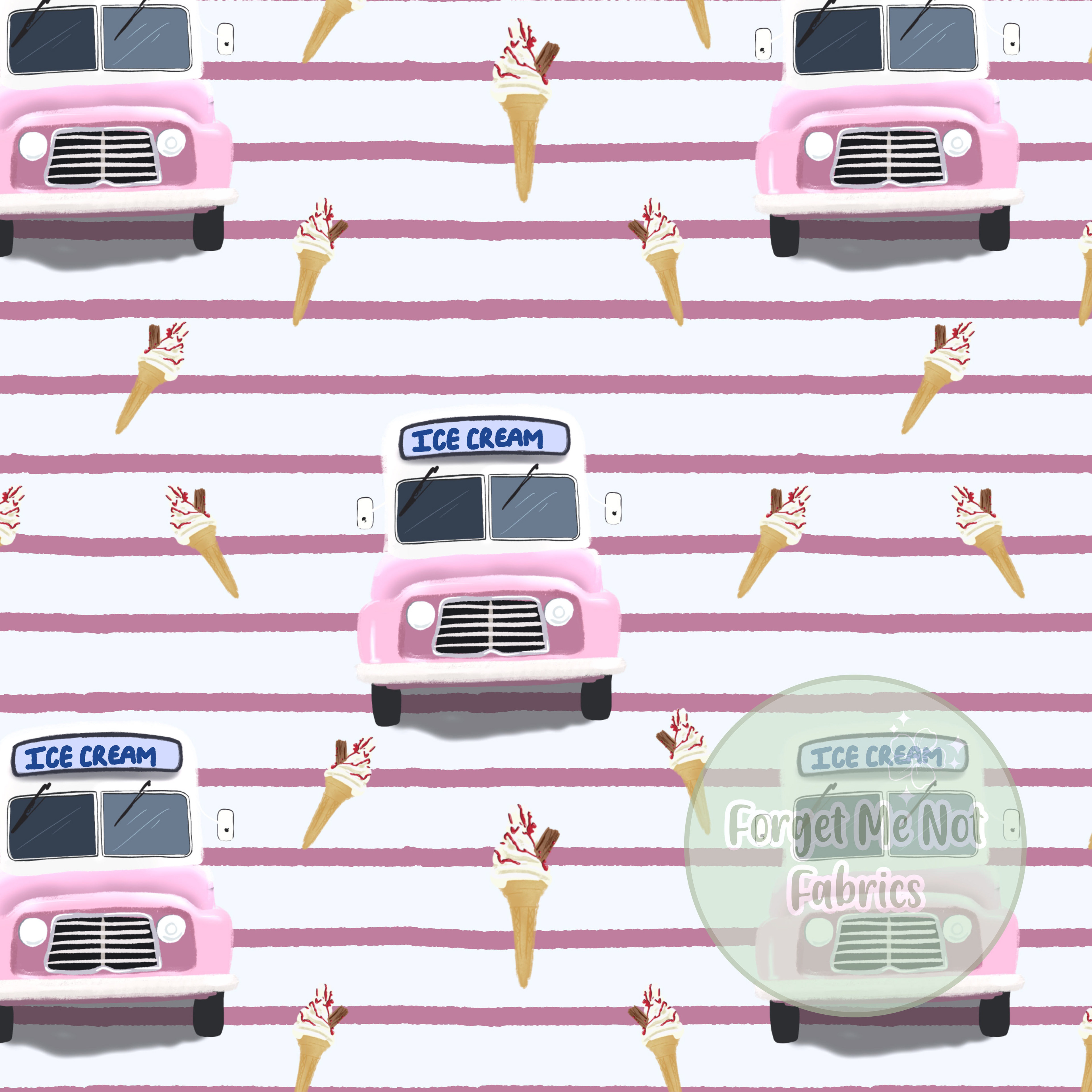 Pink Stripe Ice Cream