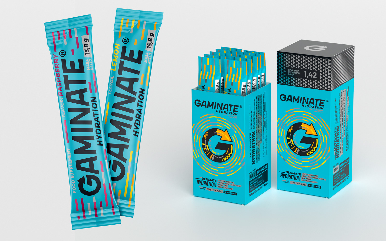 Gaminate Hydration stickpack packaging design