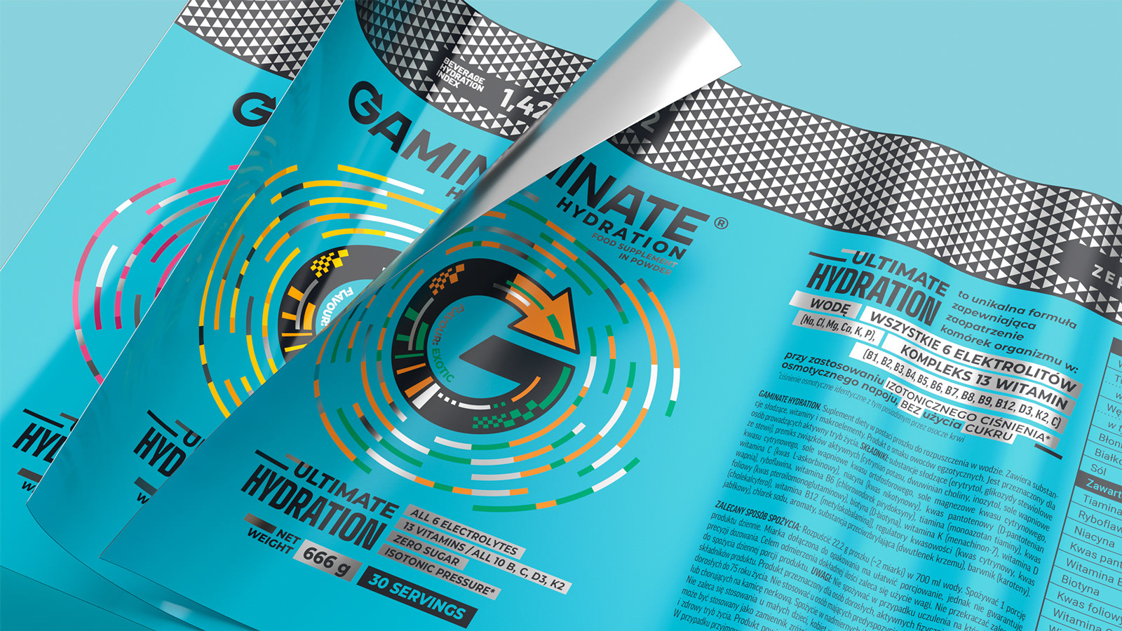 Gaminate Hydration sleeve label design