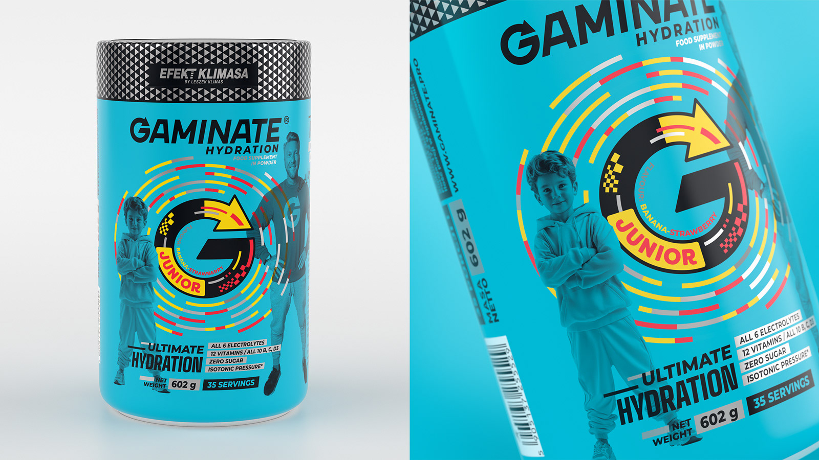 Gaminate Hydration Junior. Packaging design visualization.