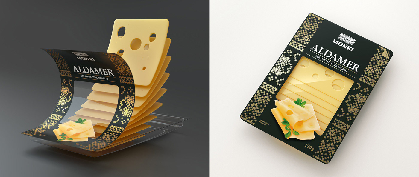 Monki Aldamer cheese packaging & visualization