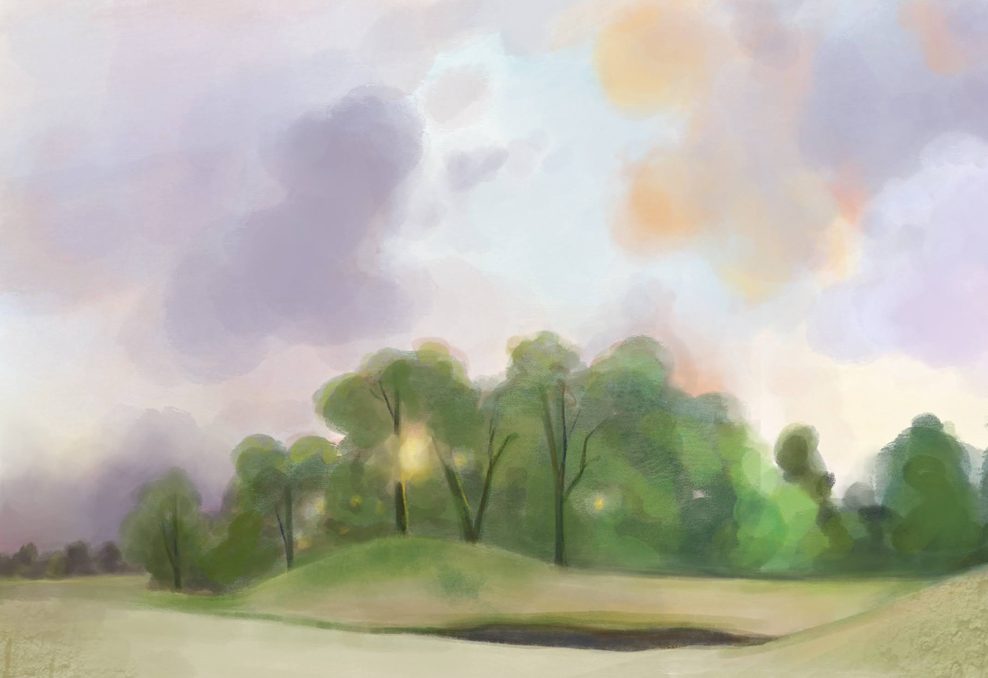 Plein air landscape study