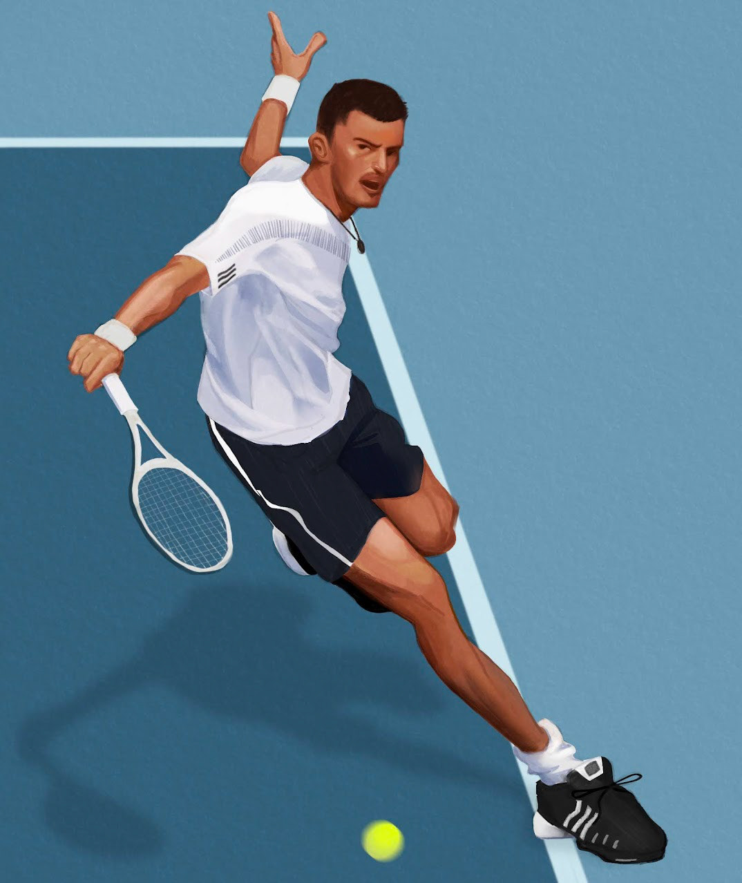 Study of a tennis player