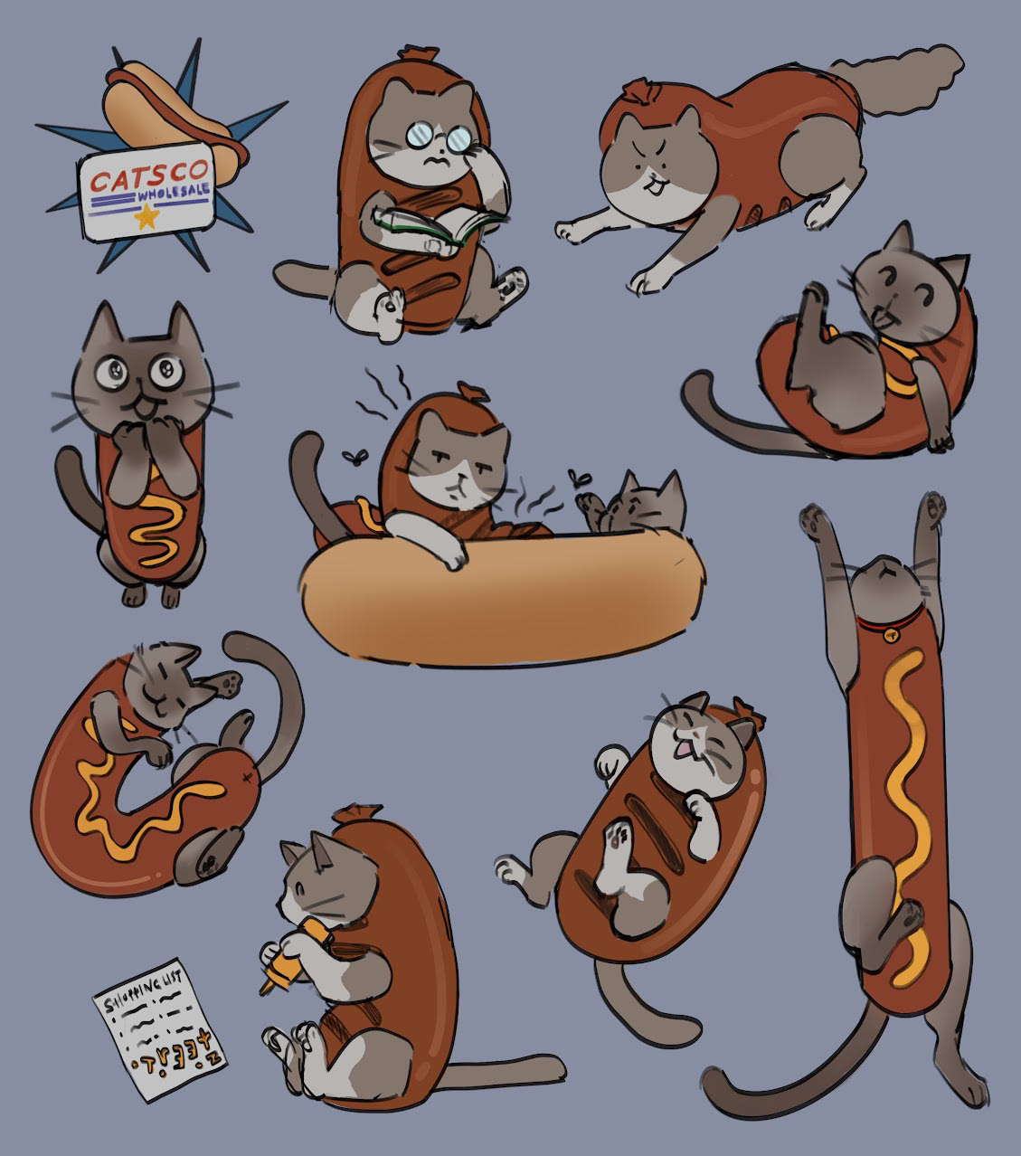 Brat & Glizzy character sticker concepts