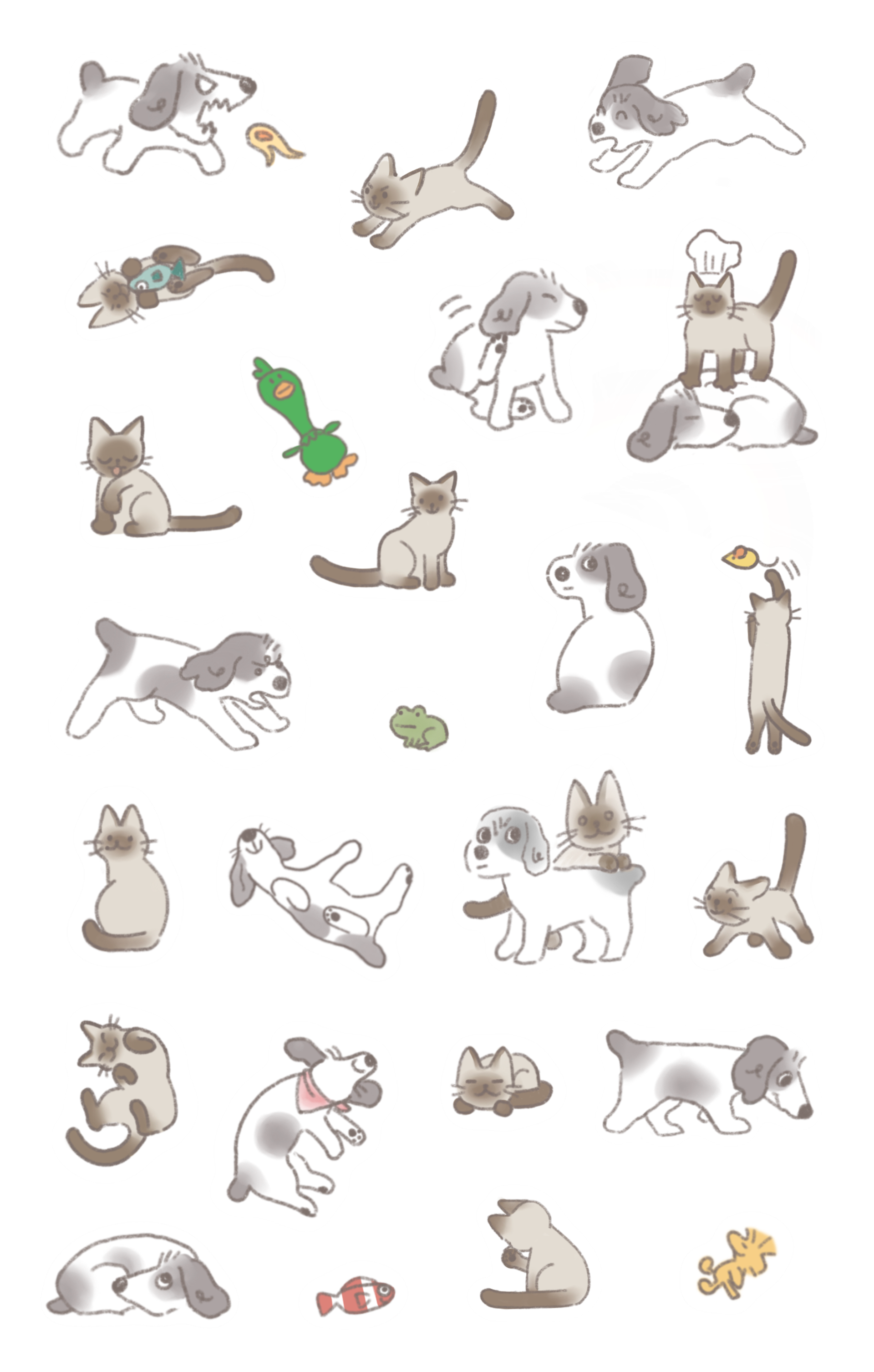 Sticker designs based off my pets