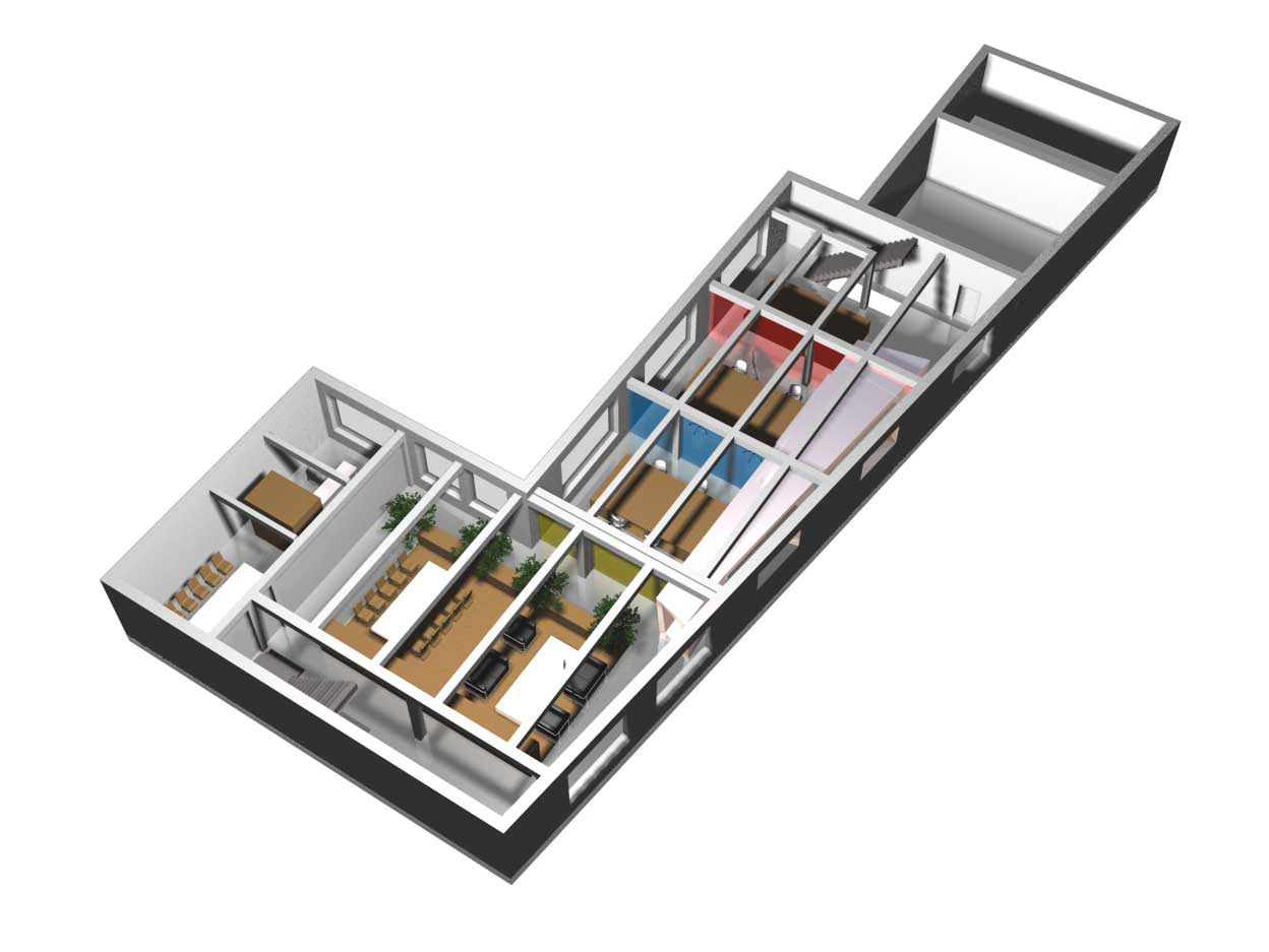 2005. Aménagement bureaux collaboration F. Bourdouxhe