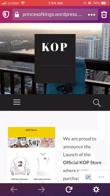 KOP wordpress mobile