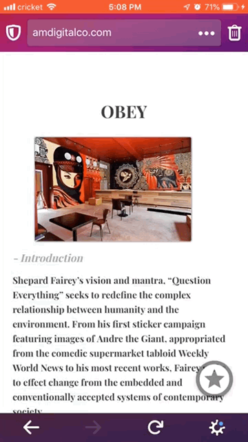 Obey site mobile