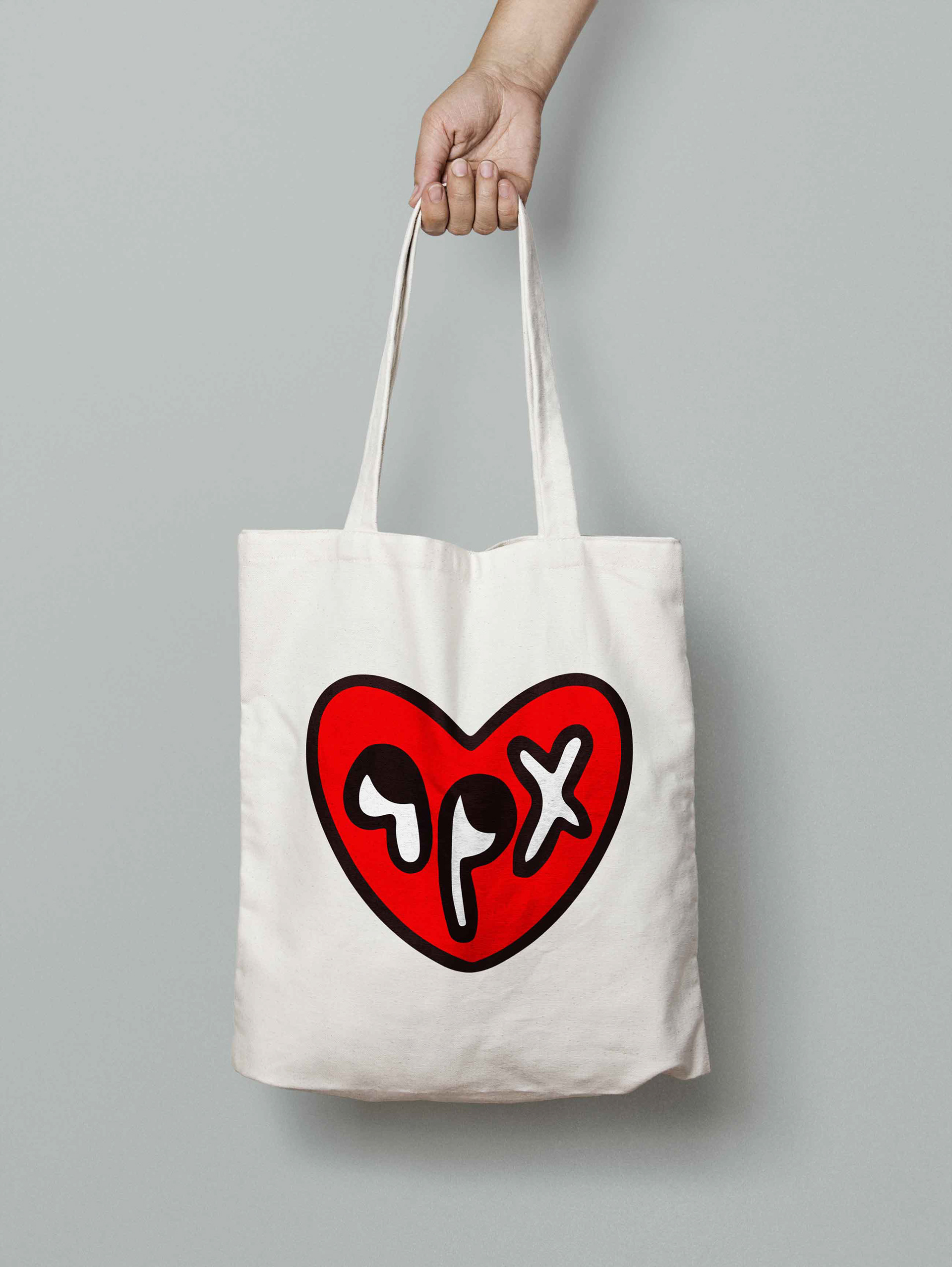 apx heart tote mockup