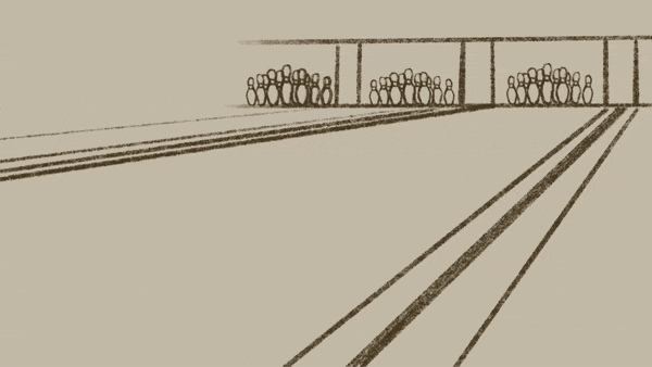 bowling lane scene