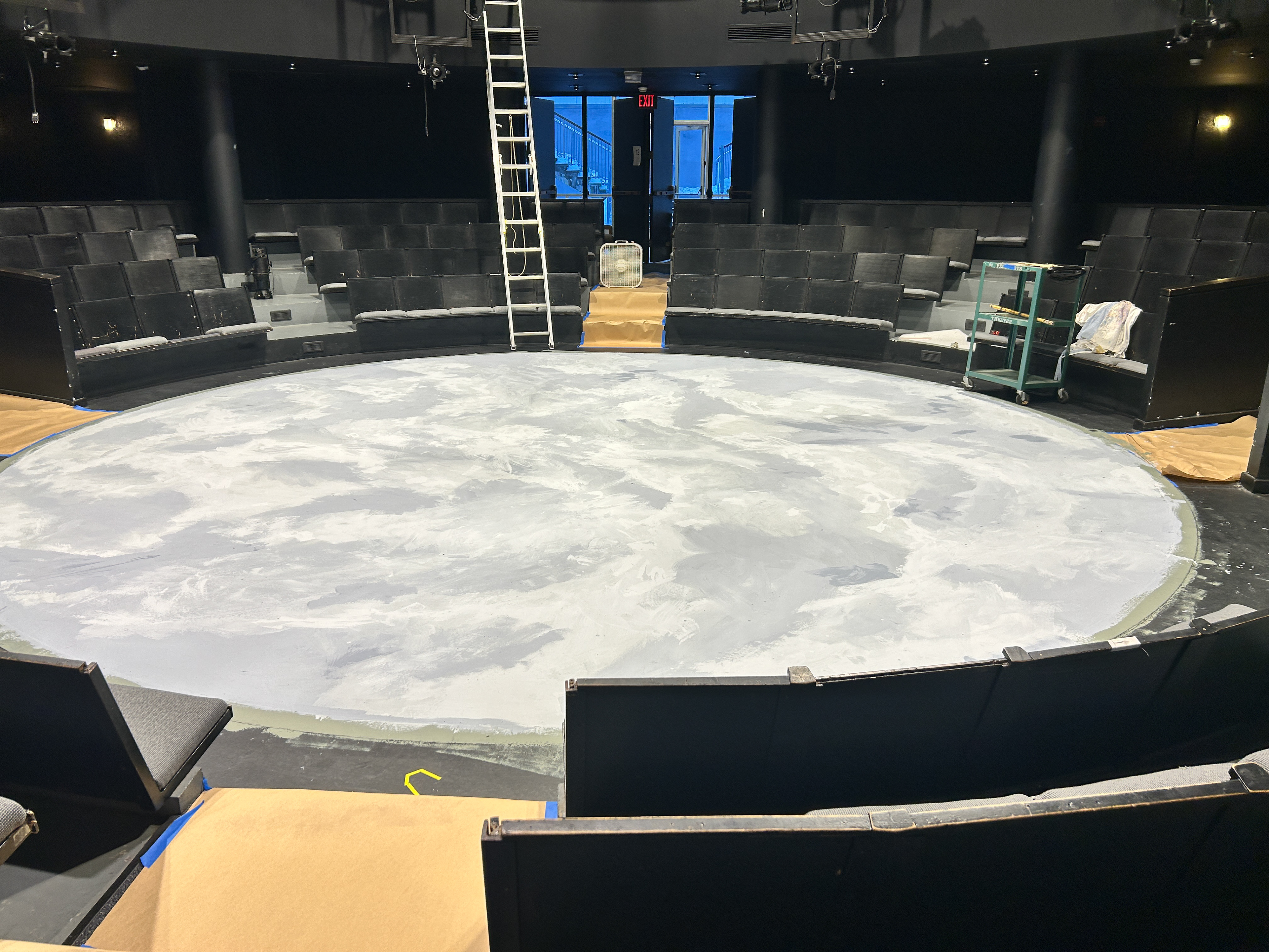 Designed/led student painting of A Midsummer Night's Dream floor at UAlbany. 
