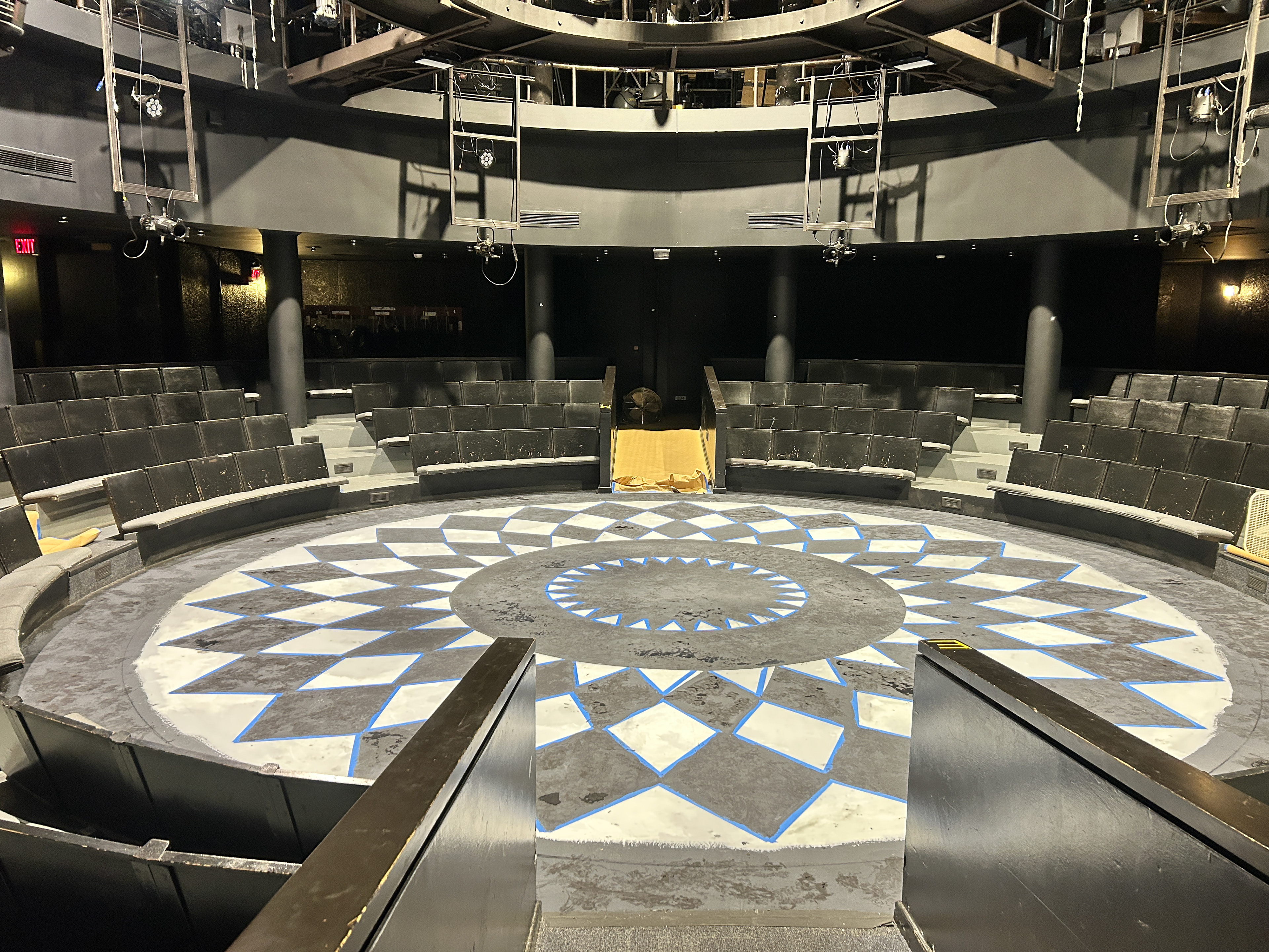 Designed/led student painting of A Midsummer Night's Dream floor at UAlbany. 