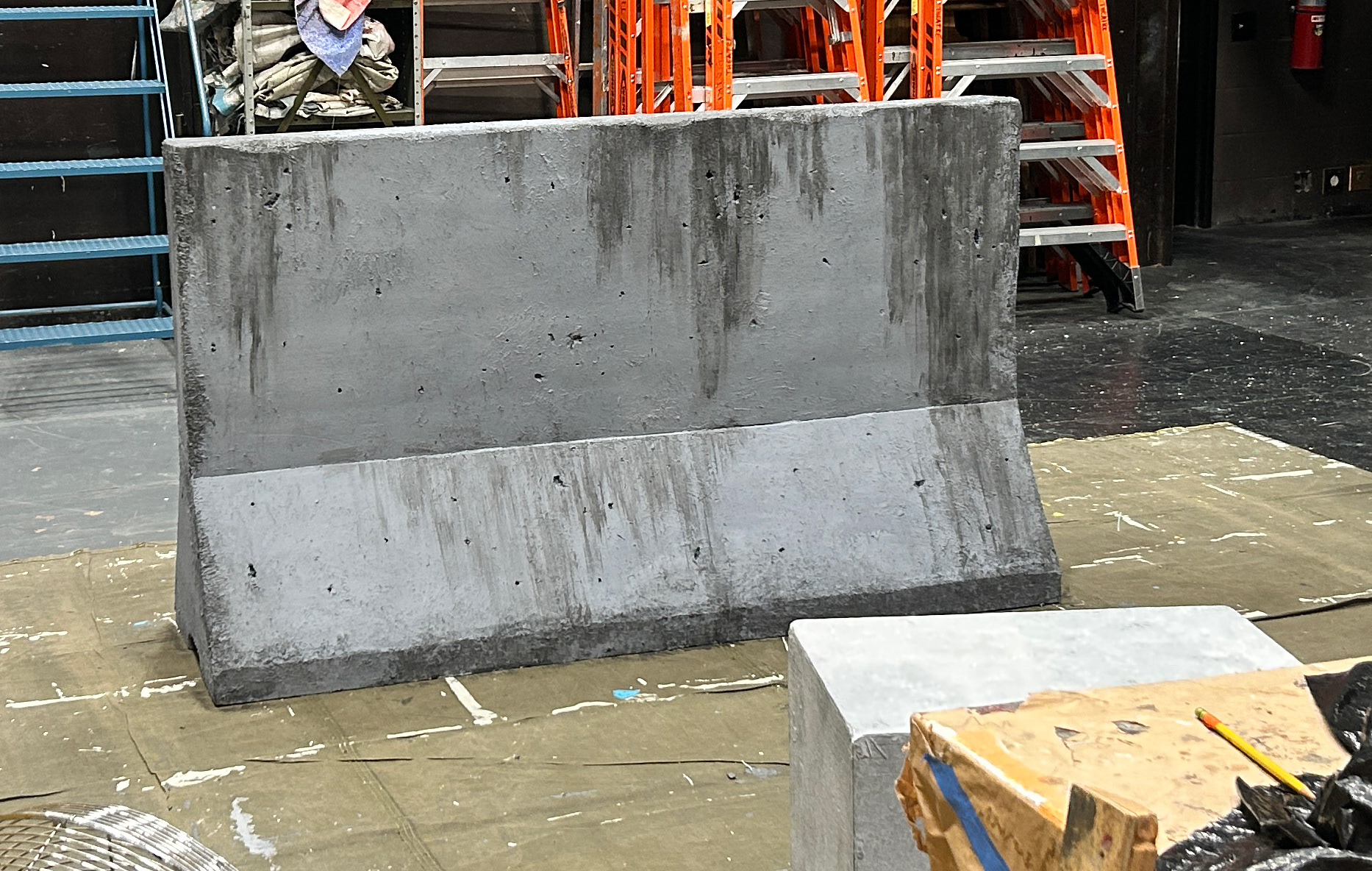 Designed/Led student carving and painting of cement barrier at UAlbany. 