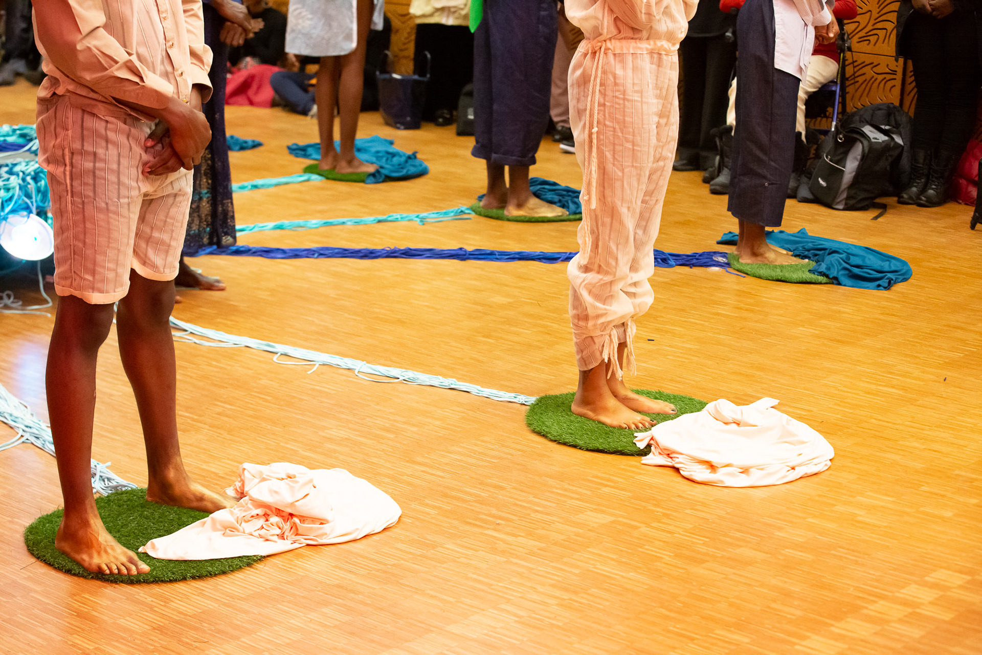Colored fabrics to symbolize Gullah and Geechee lifestyle.