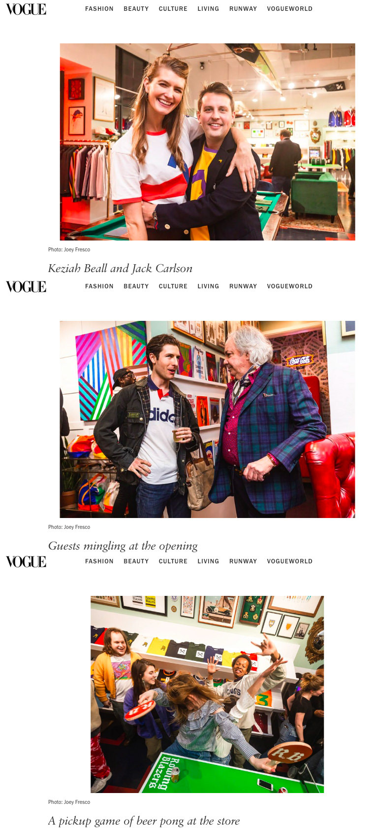 Rowing Blazers Grand Re-Opening for Vogue May 1st, 2019