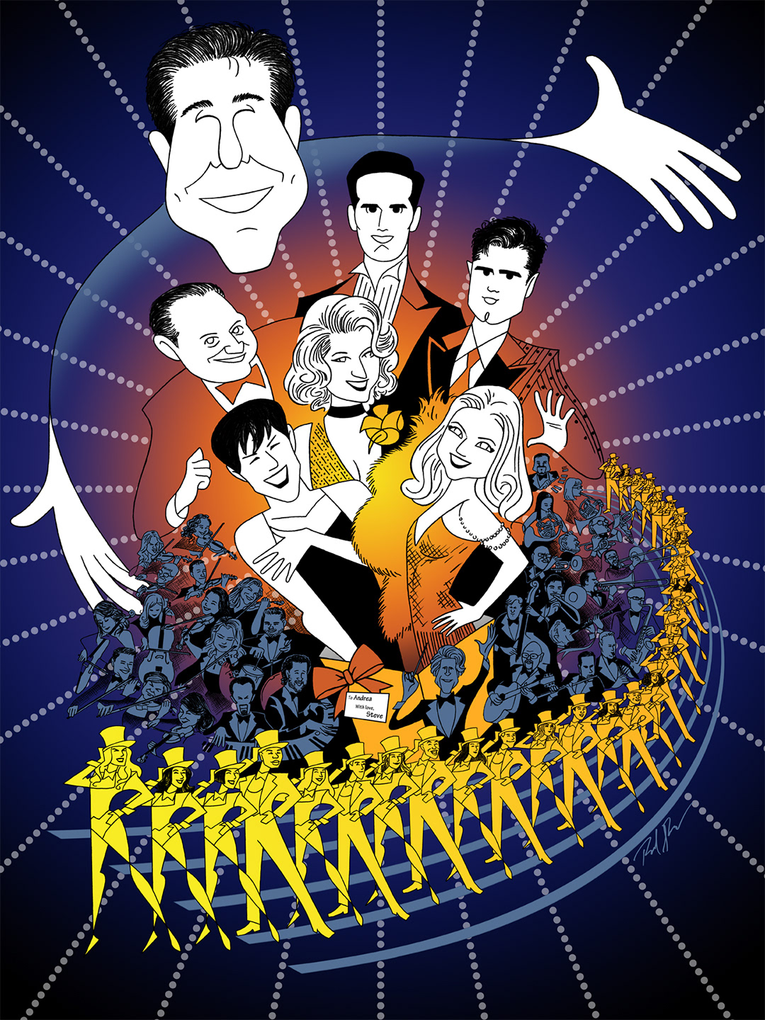  Commissioned poster art for cast of "Steve Wynn's Showstoppers" Las Vegas stage production
