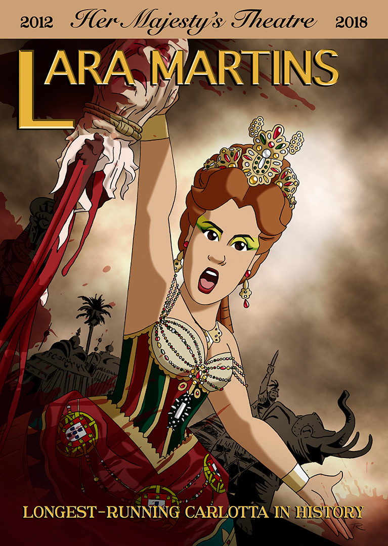 Commissioned poster art gift for "The Phantom of the Opera" stage musical actress Lara Martins