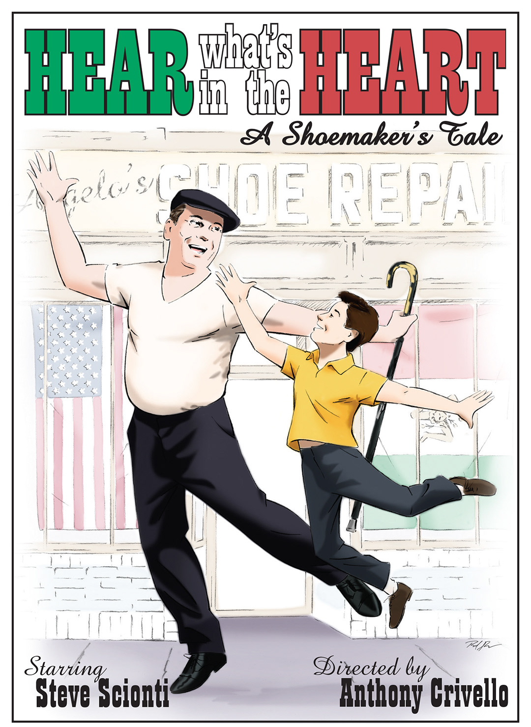 Commissioned poster art for "Hear What's in the Heart" stage play by Anthony Crivello for Saint Anthony Productions