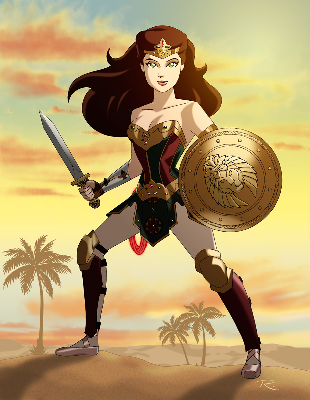 Fan art mashup based on "The Phantom of the Opera" stage musical by Andrew Lloyd Webber and "Wonder Woman" by DC Comics