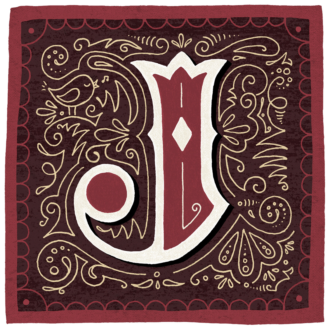 Illuminated letter J by Josephine Skapare
