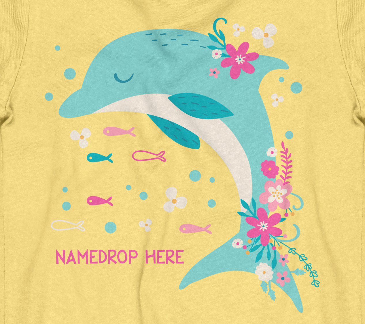 Flower Dolphin Graphic Tee