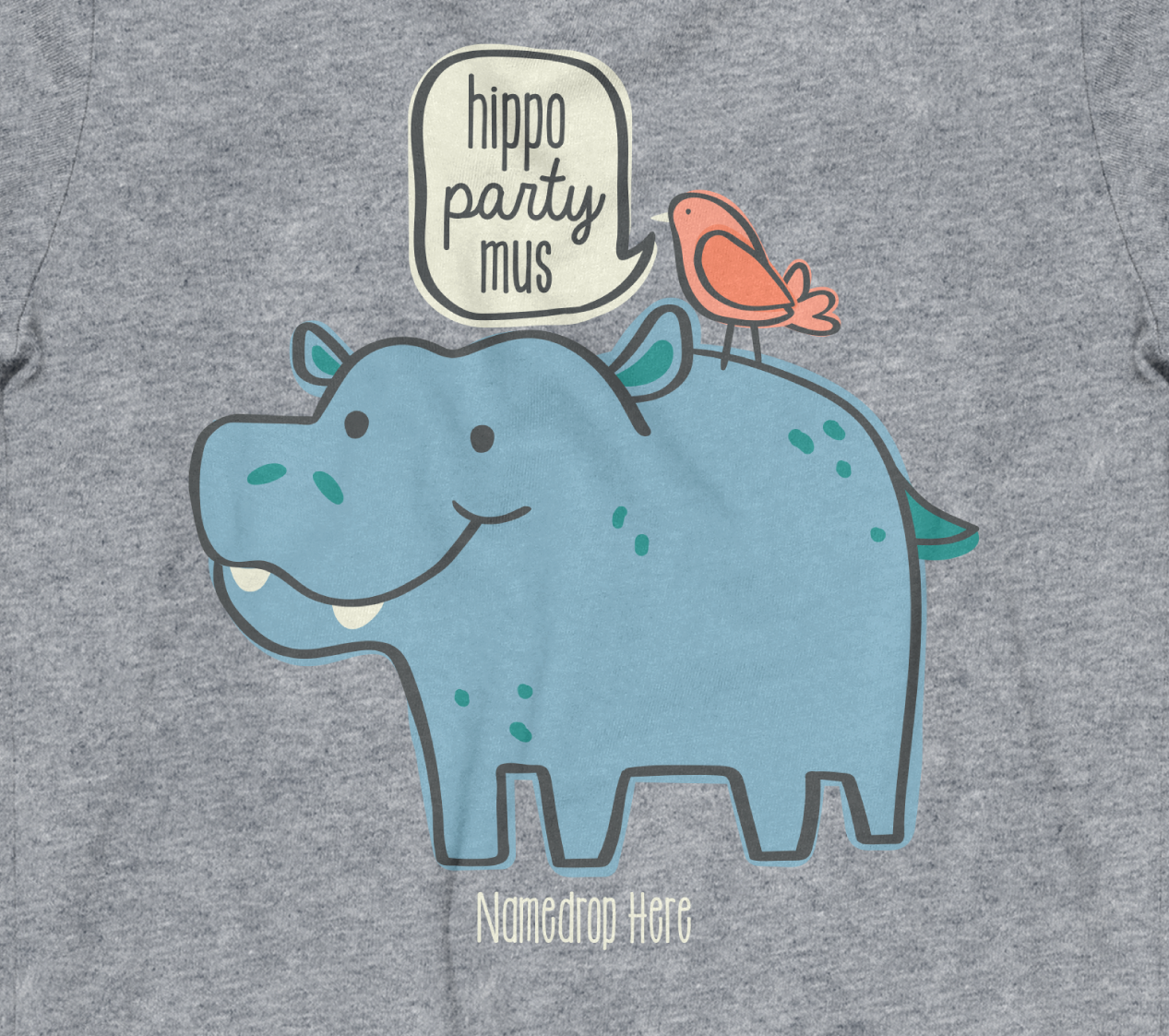 Hippo-Party-Mus Graphic Tee