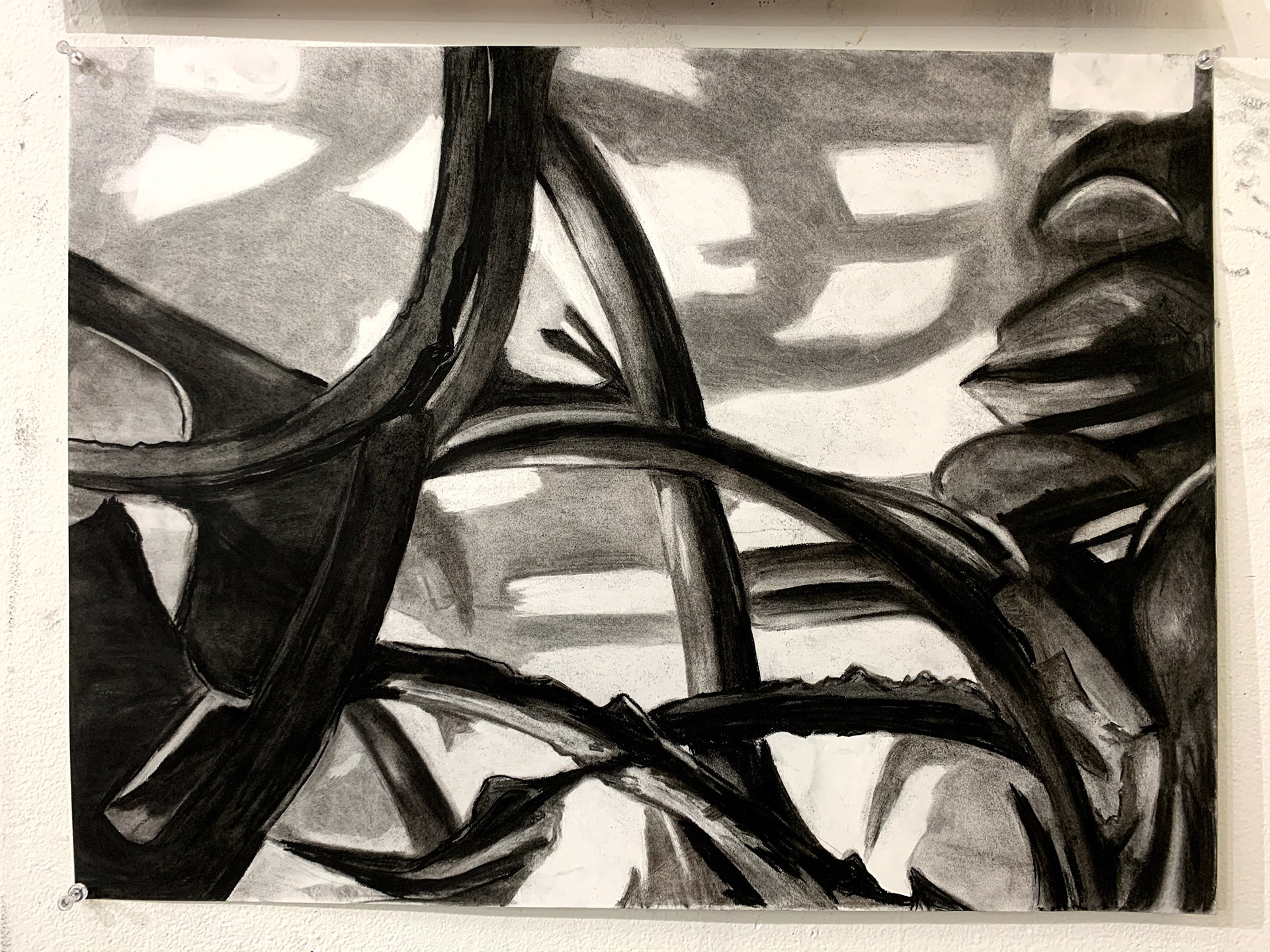 Drawing 1. Abstract Charcoal forms.