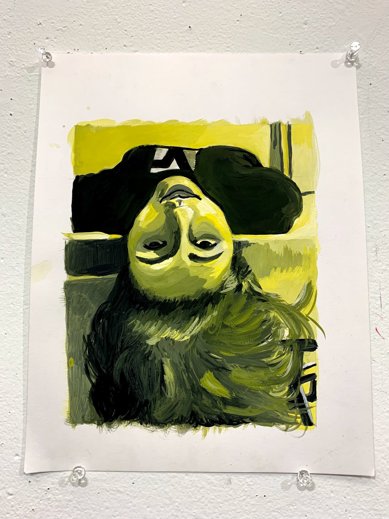 Self Portrait. Gouache.