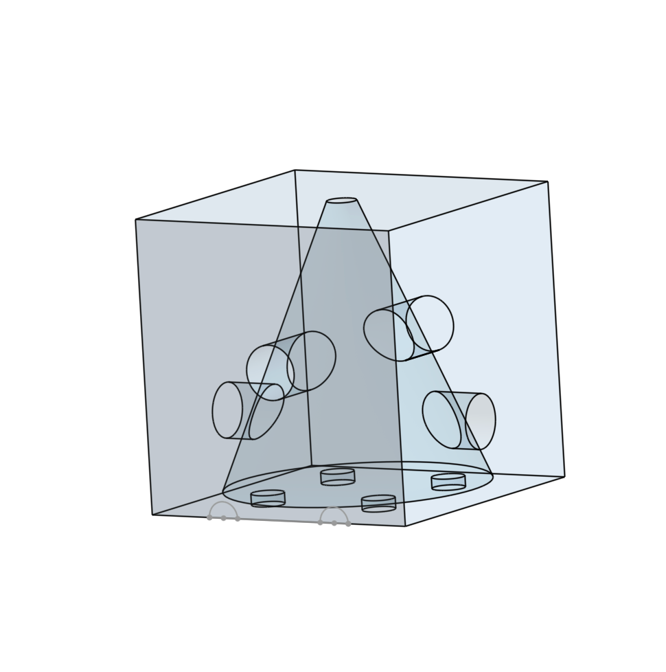 Double the drainage holes, including one facing the model's face