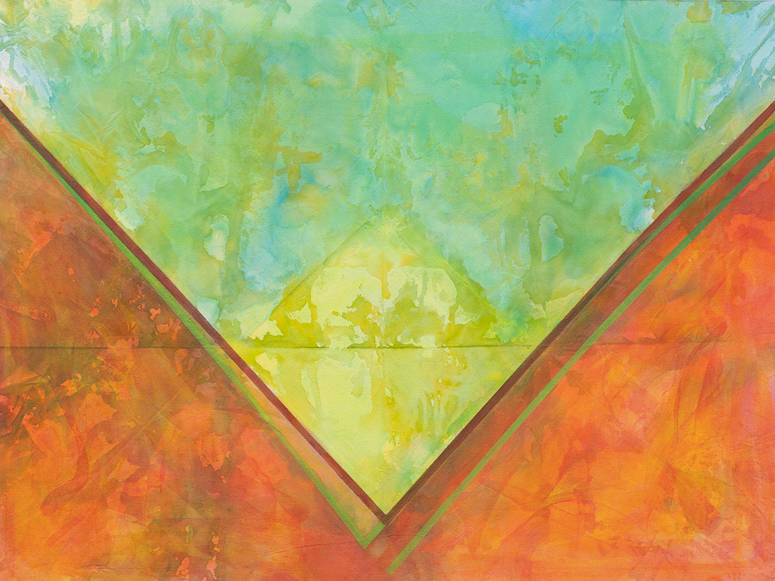 Aspens in Autumn, Acrylic on raw canvas,  43 x 57 inches