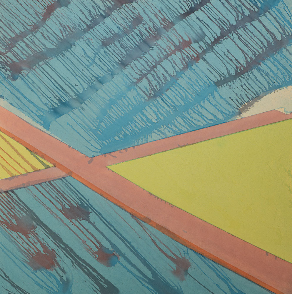 Crisscross, Acrylic on raw canvas, 44 x44 inches