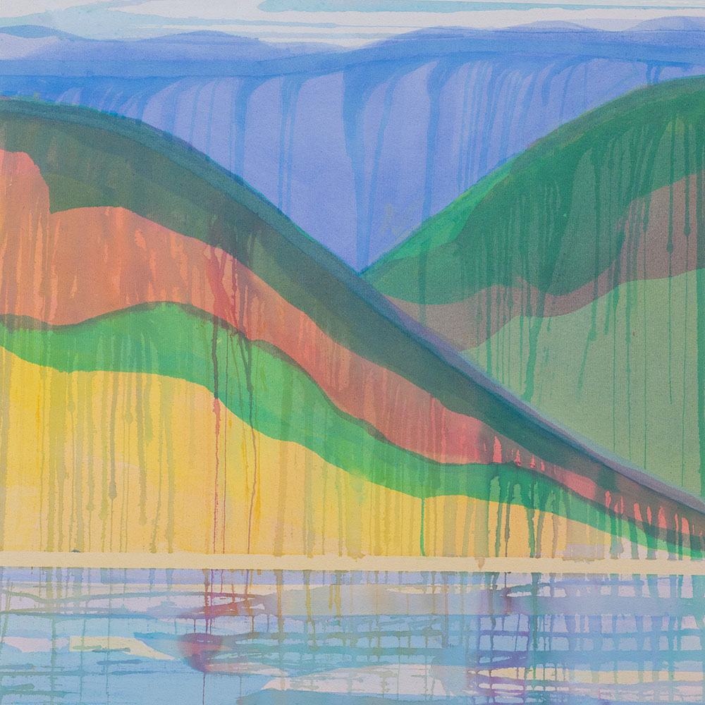 Otherworld, Acrylic on raw canvas, 44 x44 inches