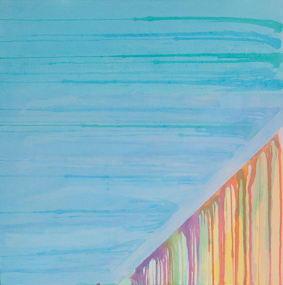 Gravity, Acrylic on raw canvas, 40 x 40 inches