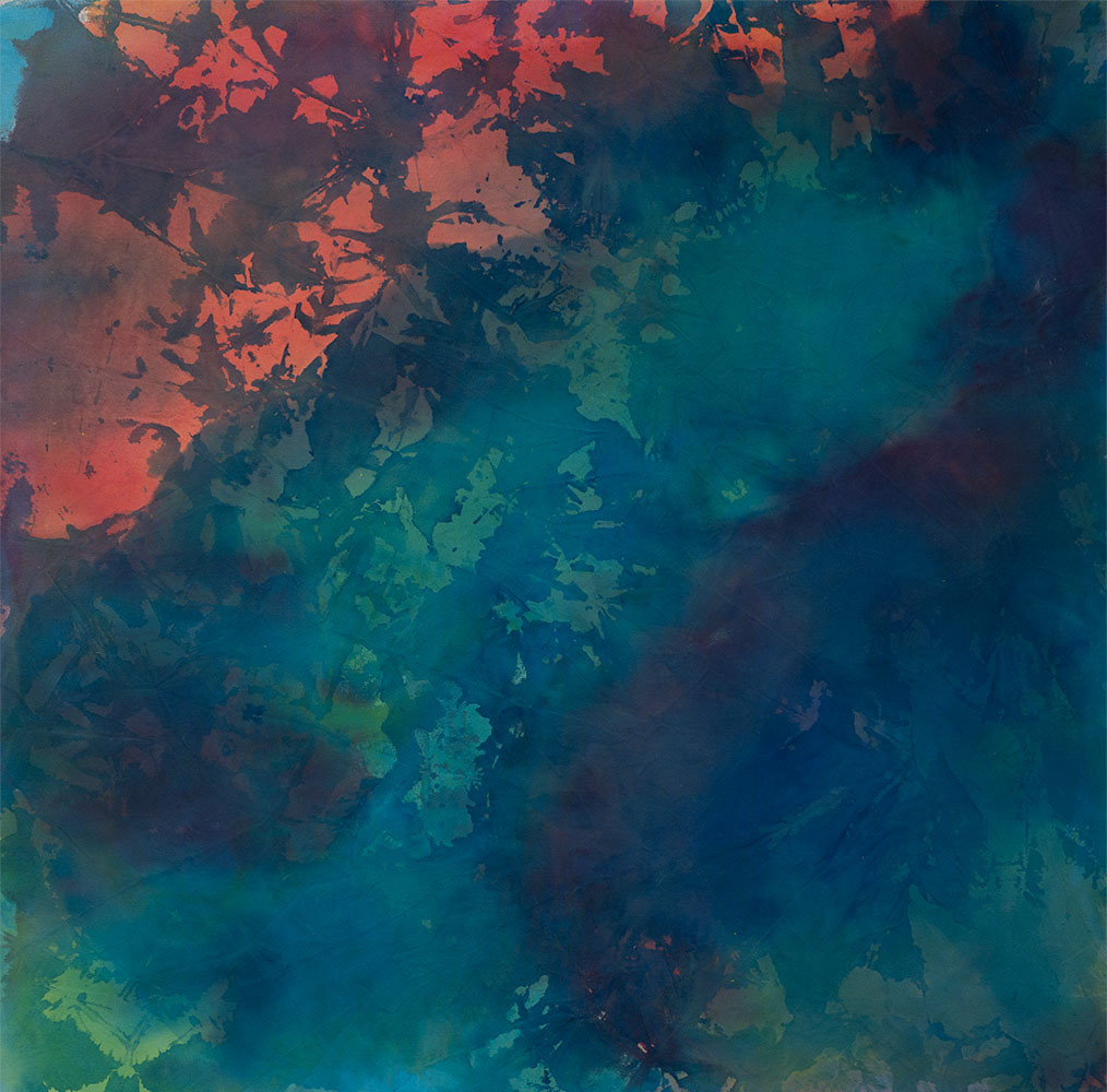 Nightfall, Acrylic on raw canvas, 43 x43 inches